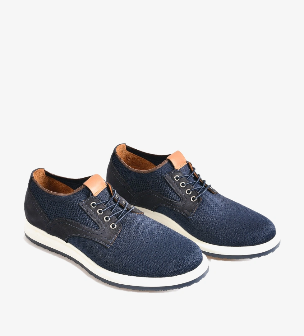 Lacivert Triko Erkek Bağcıklı Loafer