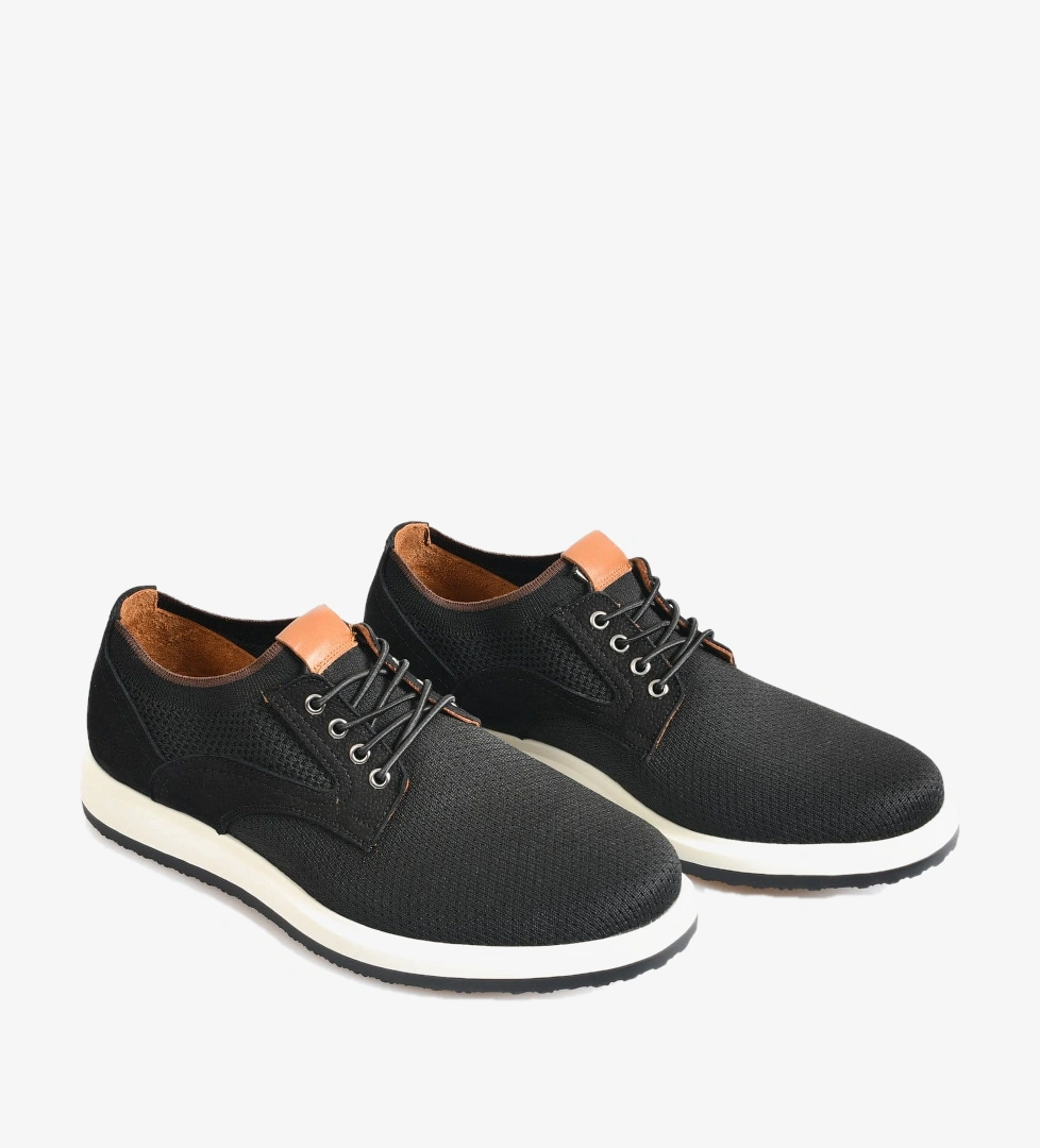 Siyah Triko Erkek Bağcıklı Loafer