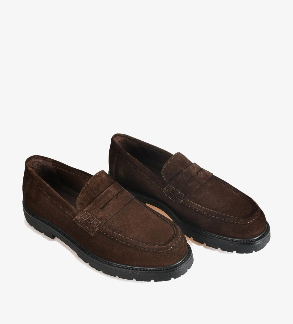 Flower Kahve Süet Erkek Loafer