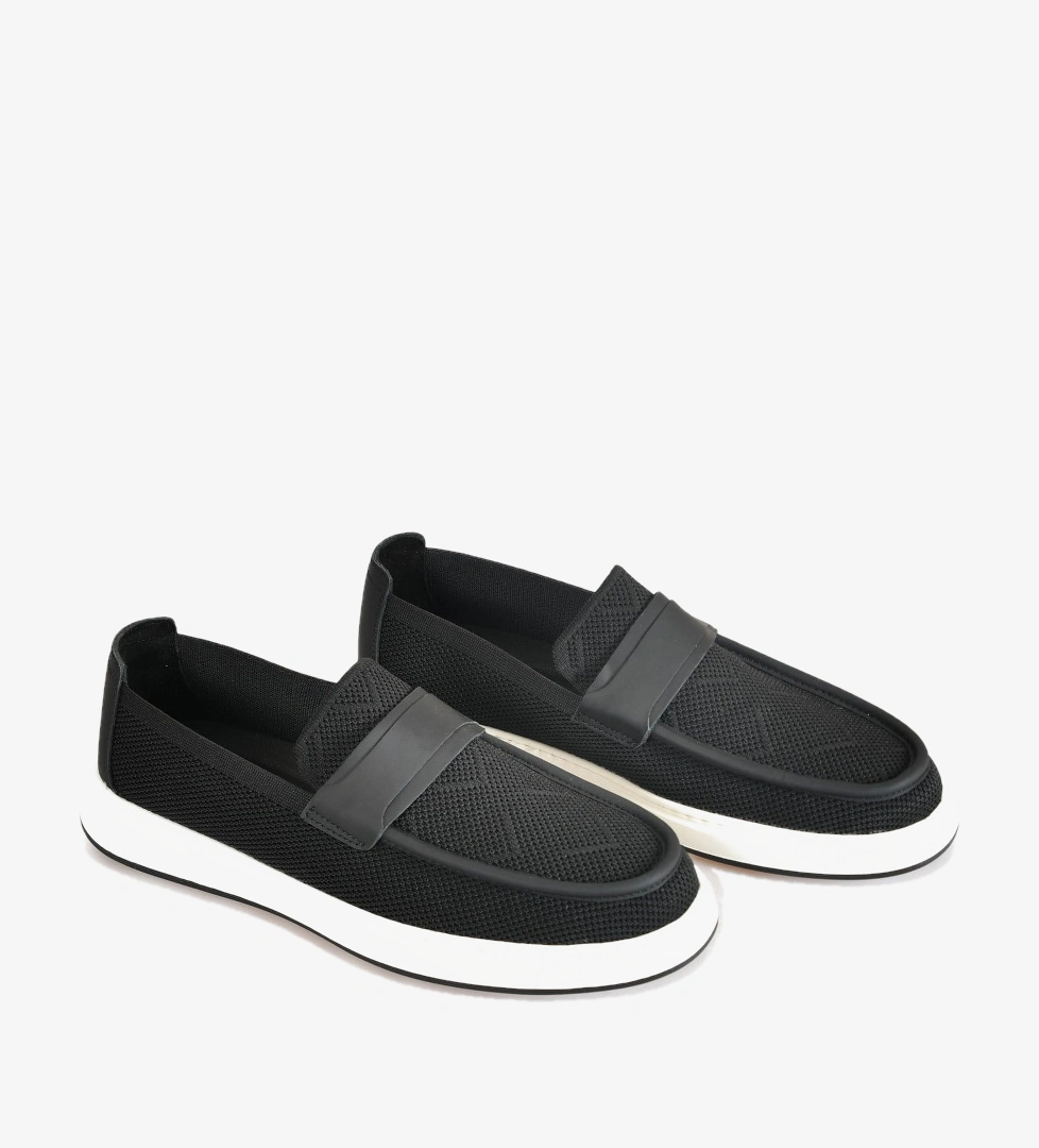 Flower Siyah Erkek Loafer