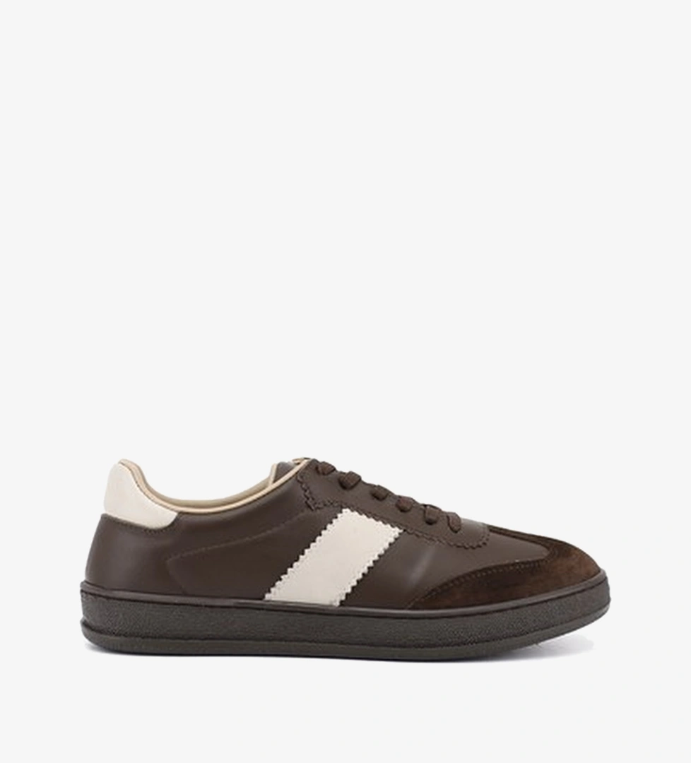 Kadın Kahverengi Bağcıklı Hakiki Deri Sneaker