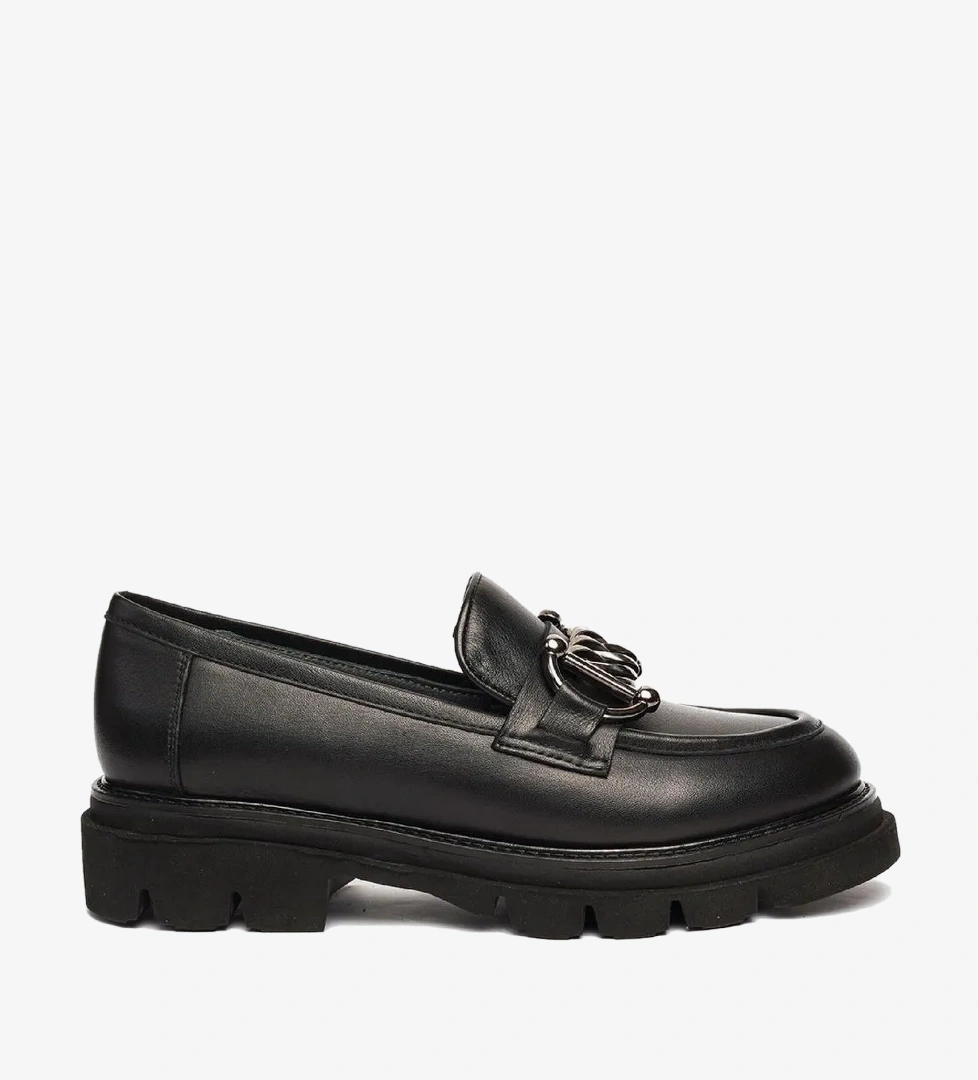 Greyder Greyder Kadın Siyah Hakiki Deri Loafer Ayakkabı Greyder'de! Siyah - 1. görsel