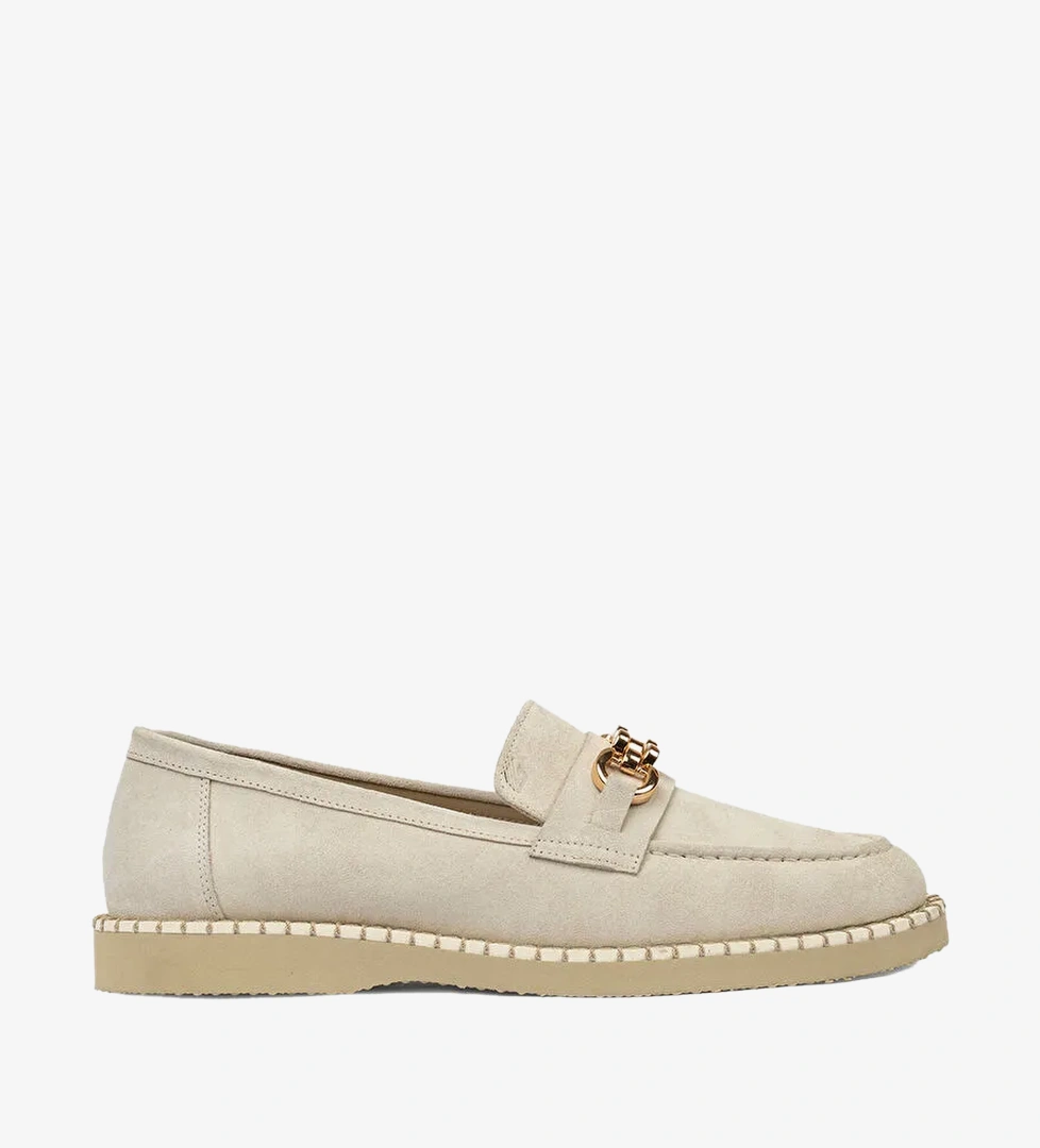 Greyder Greyder Kadın Bej Hakiki Deri Loafer Ayakkabı Greyder'de! Bej - 1. görsel
