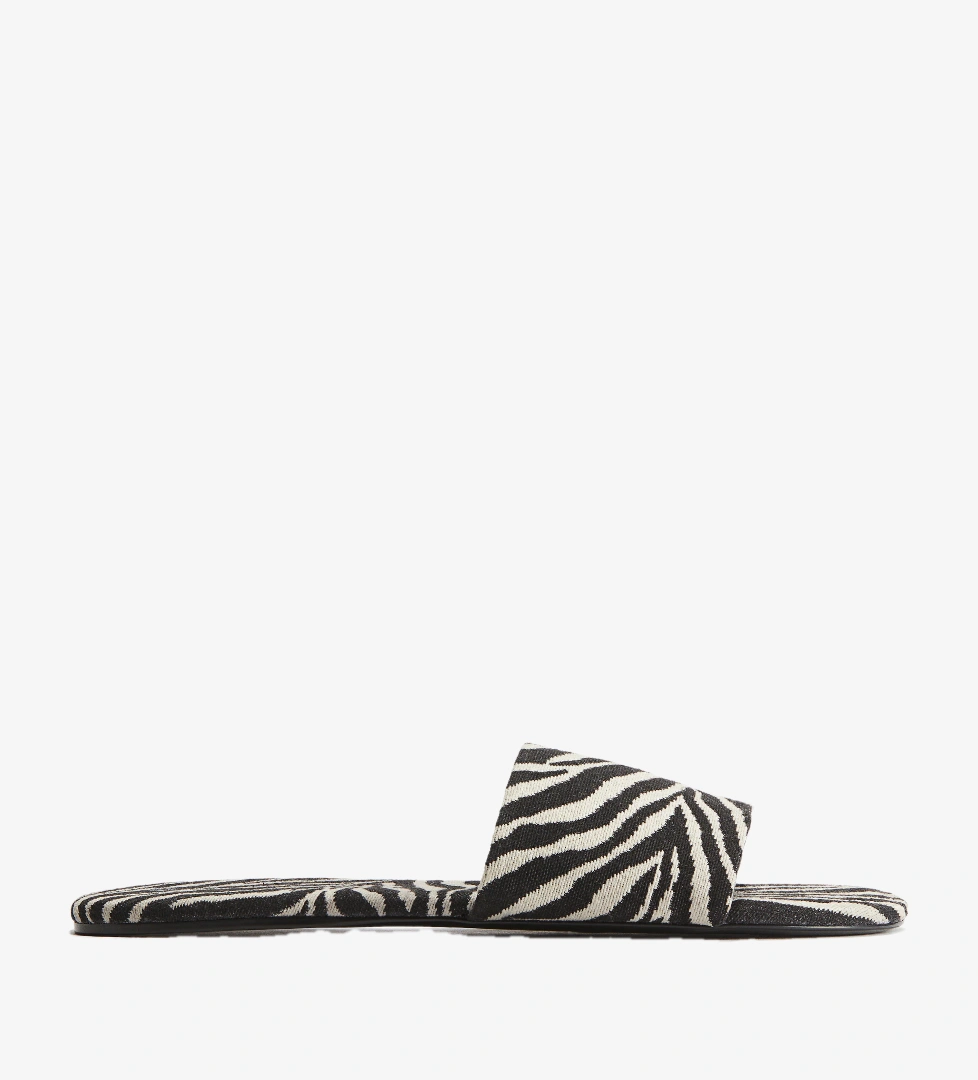 H&m Siyah Zebra Desenli H&m Sandalet