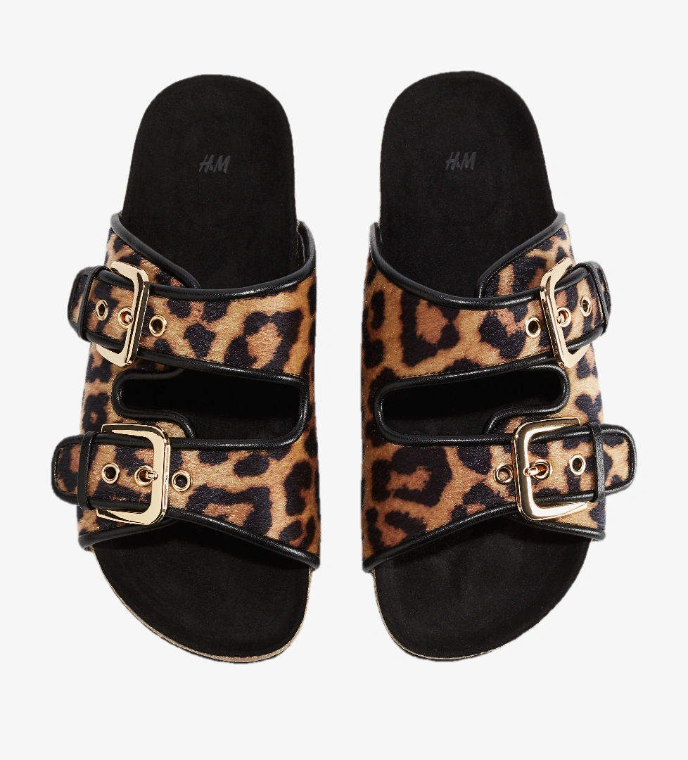 H&m H&m Bej Leopar Desenli Sandalet H&M'da! Bej Leopar Desenli - 1. görsel