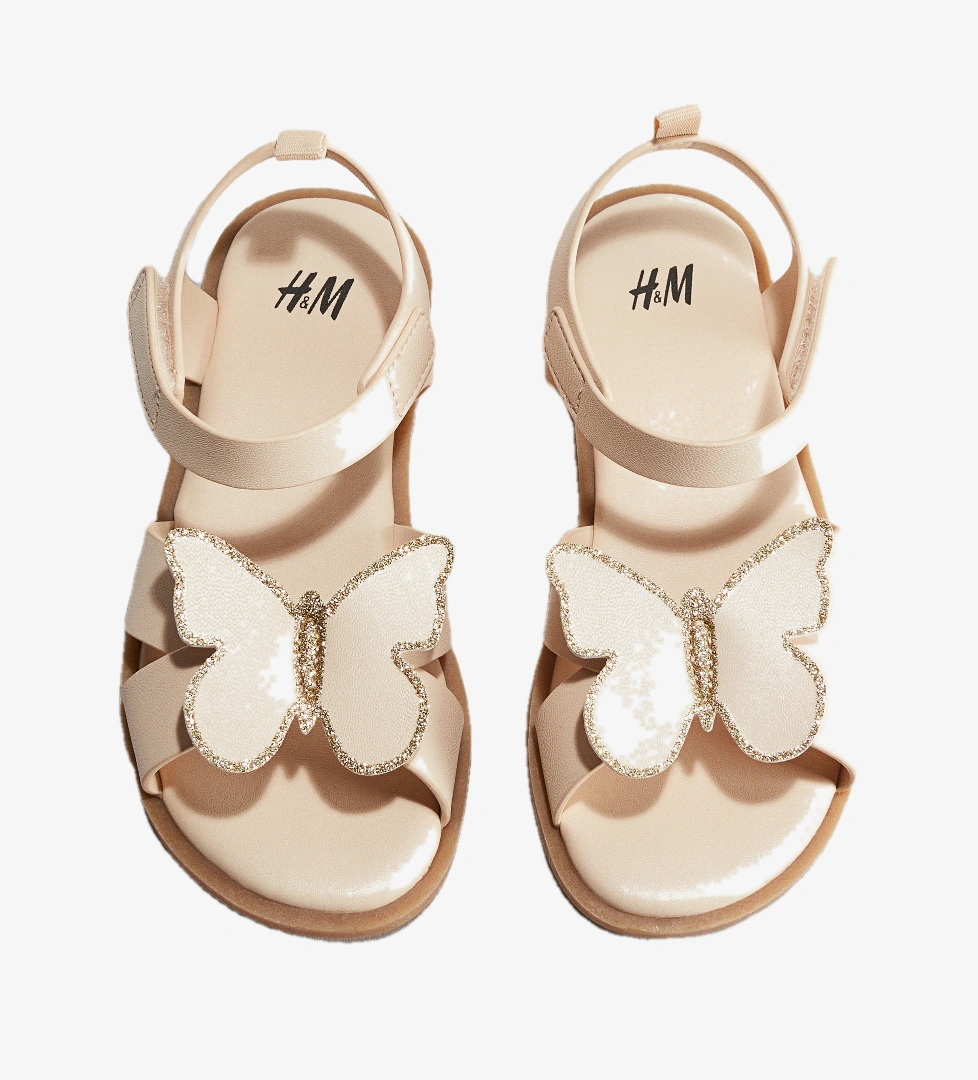 H&m Açık Bej Kelebekler H&m Aplikeli