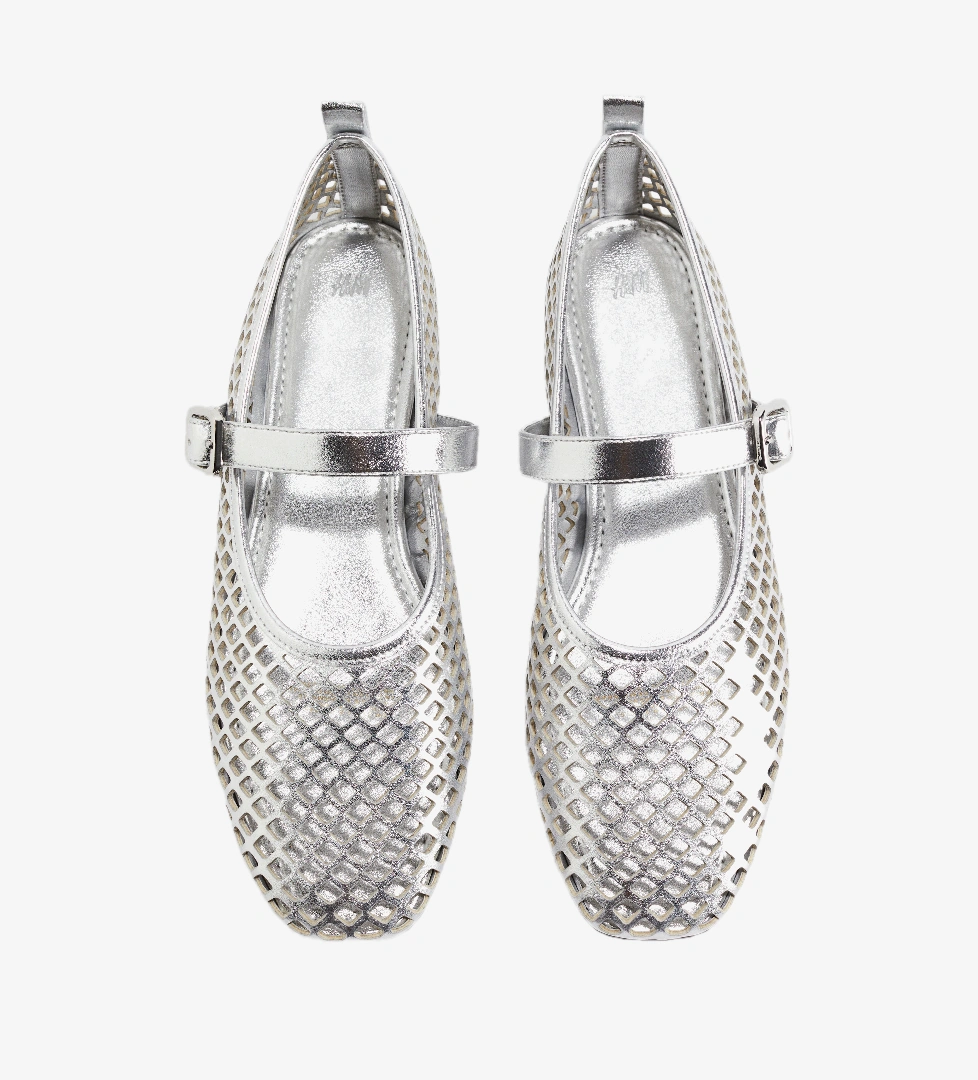 H&m Gümüş Rengi H&m Delikli Mary