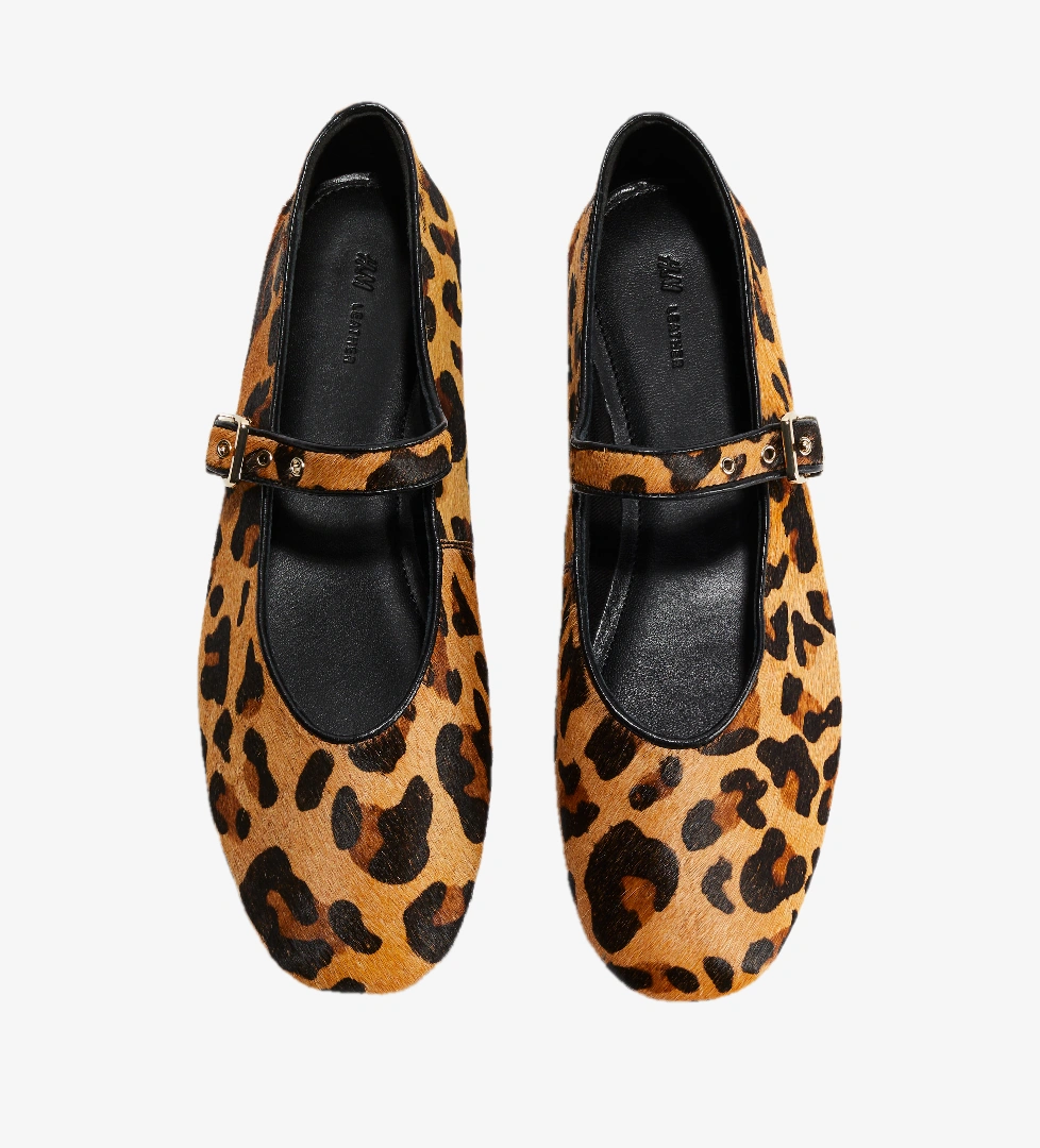 H&m Bej Leopar Görünümlü H&m Deri Mary