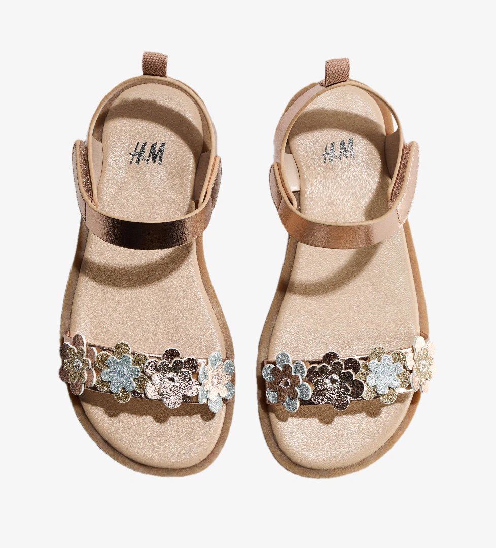H&m Bronz Rengi Çiçekler H&m Aplikeli