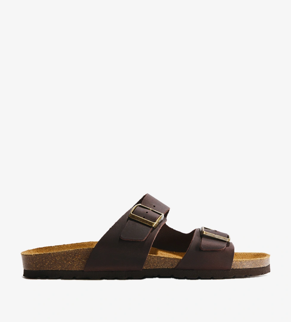 H&m H&m Koyu Kahverengi Deri Sandalet H&M'da! Koyu Kahverengi - 1. görsel