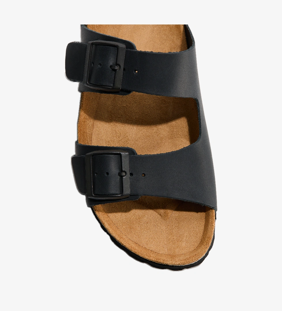 H&m H&m Siyah Deri Sandalet H&M'da! Siyah - 1. görsel