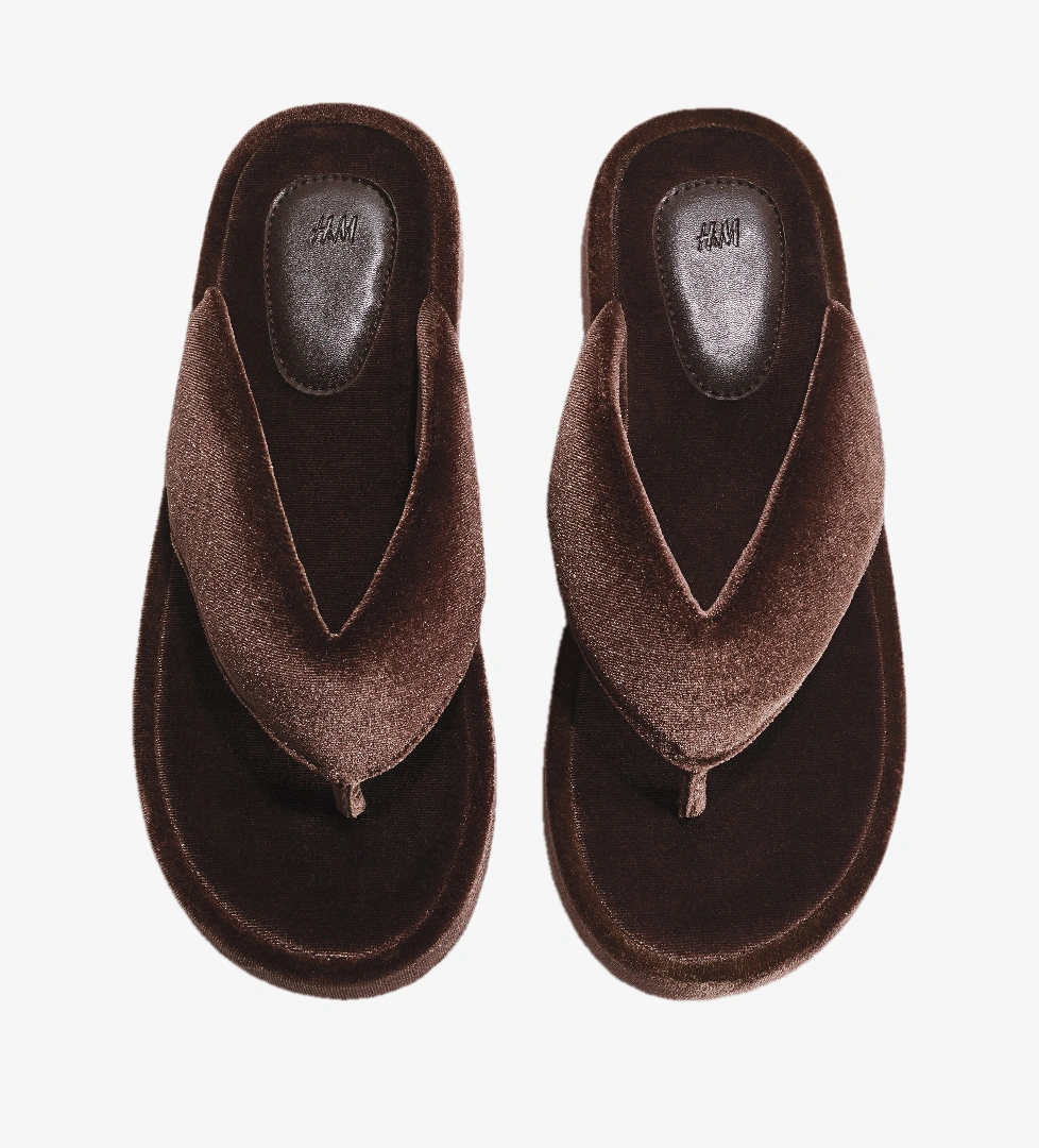H&m Koyu Kahverengi H&m Velur Parmak