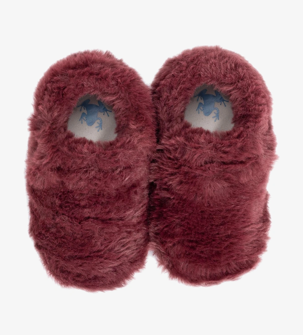 Furry Furry Bordo Kürk Barefoot Patik (Hediye Seti) - Görsel 1