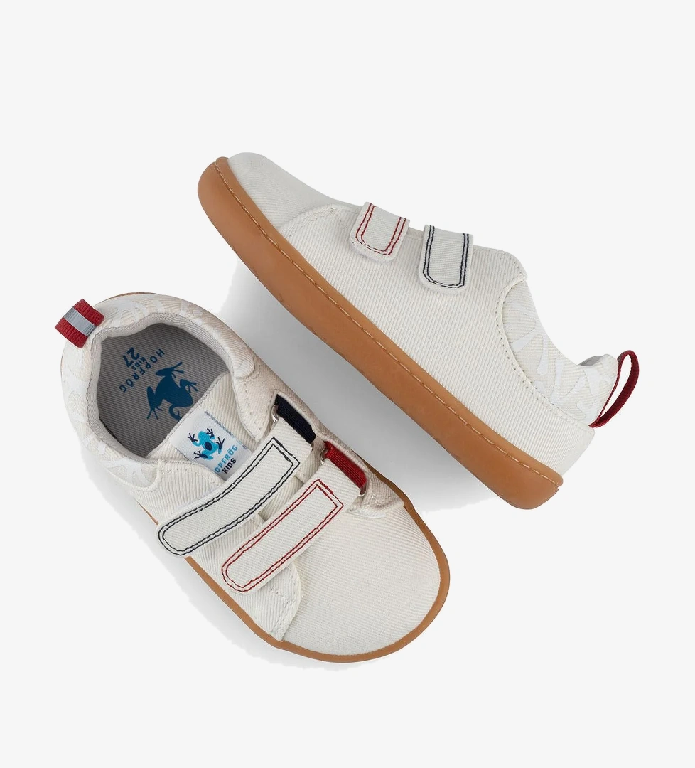 Hopfrög Smart Walker Recycled Canvas Eco Beyaz Barefoot Çocuk Ayakkabı model görseli
