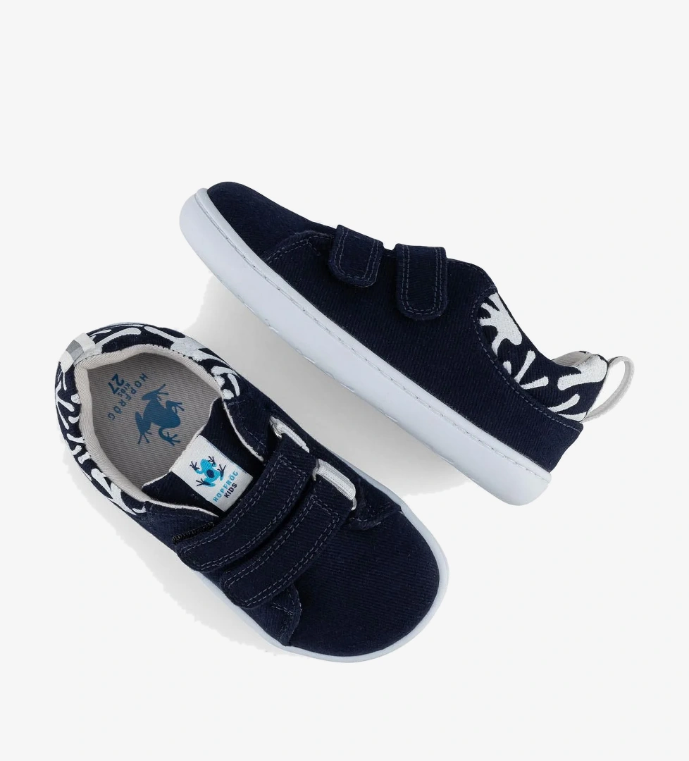 Hopfrög Smart Walker Recycled Canvas Eco Lacivert Barefoot Çocuk Ayakkabı model görseli