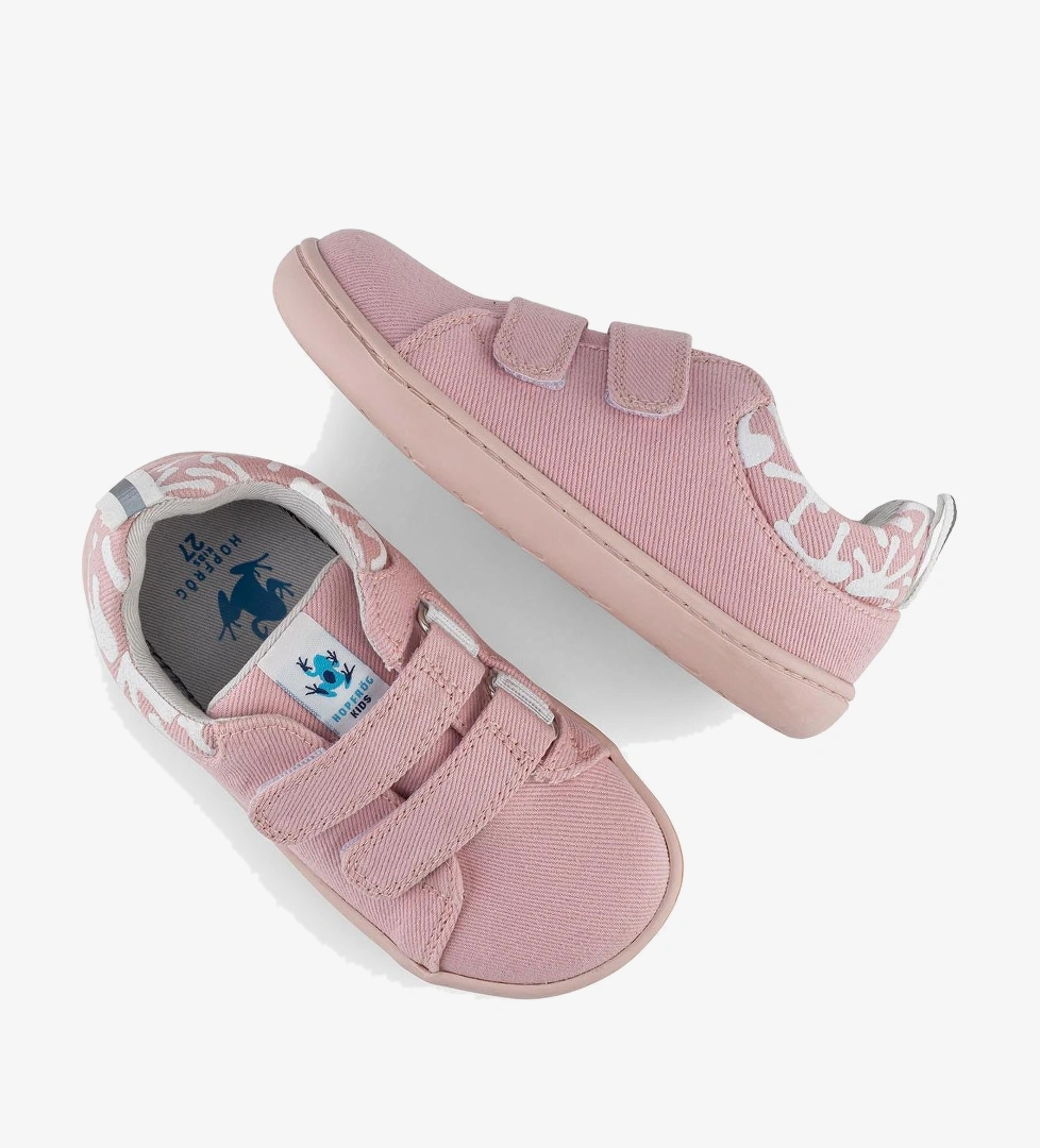 Hopfrög Smart Walker Recycled Canvas Eco Pembe Barefoot Çocuk Ayakkabı model görseli