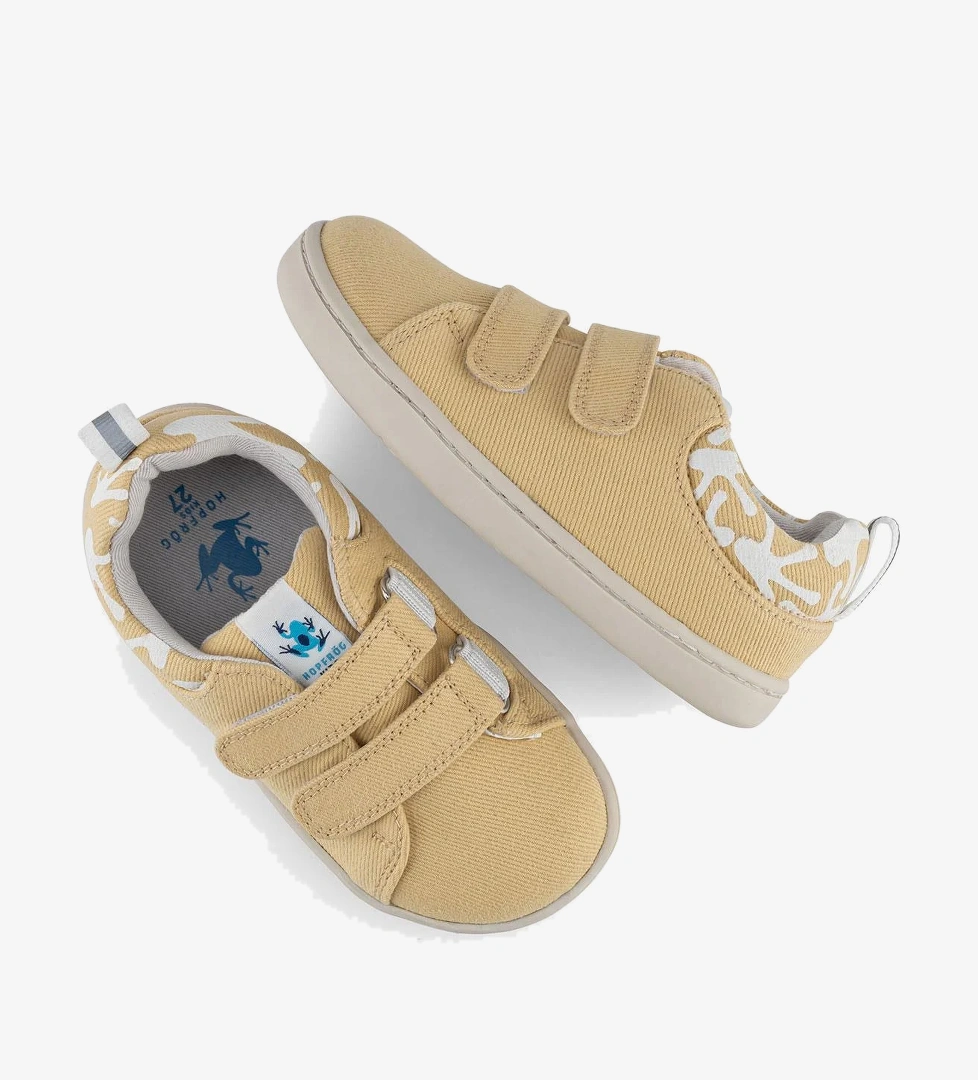 Hopfrög Smart Walker Recycled Canvas Eco Sarı Barefoot Çocuk Ayakkabı model görseli