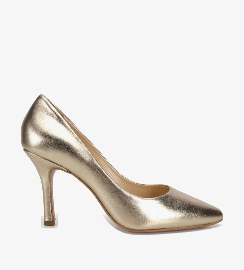 Kadın Deri Gold Yumuşak Dokulu Stiletto