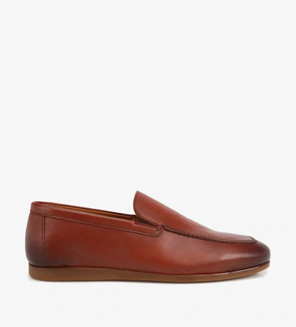Erkek Deri Taba Yumuşak Dokulu Klasik Loafer