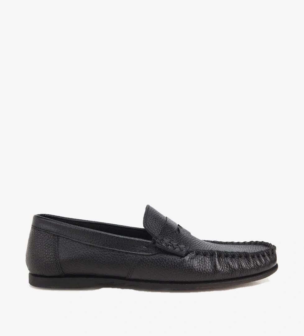 Erkek Deri Siyah Yumuşak Dokulu Günlük Loafer