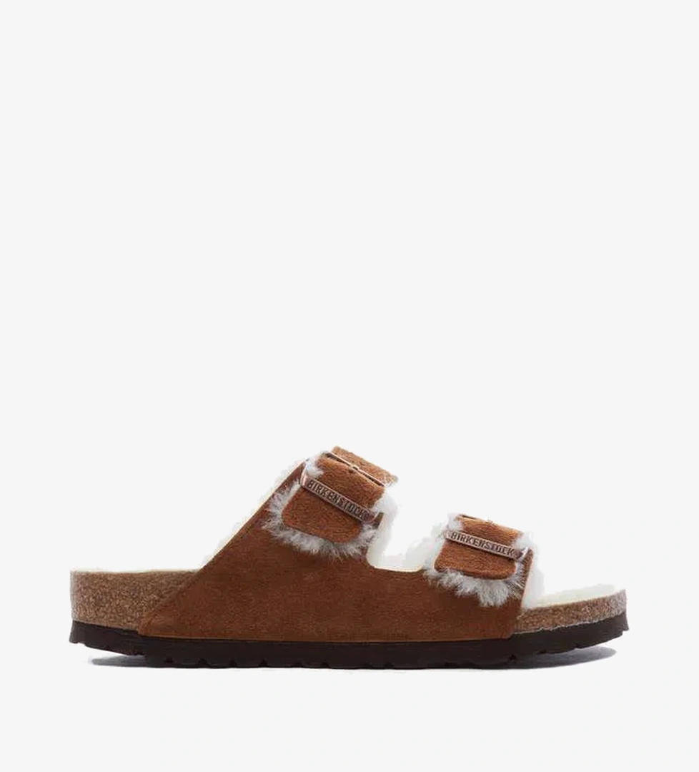 Birkenstock Kahverengi Unisex Çift Bantlı Süet Terlik - Görsel 1