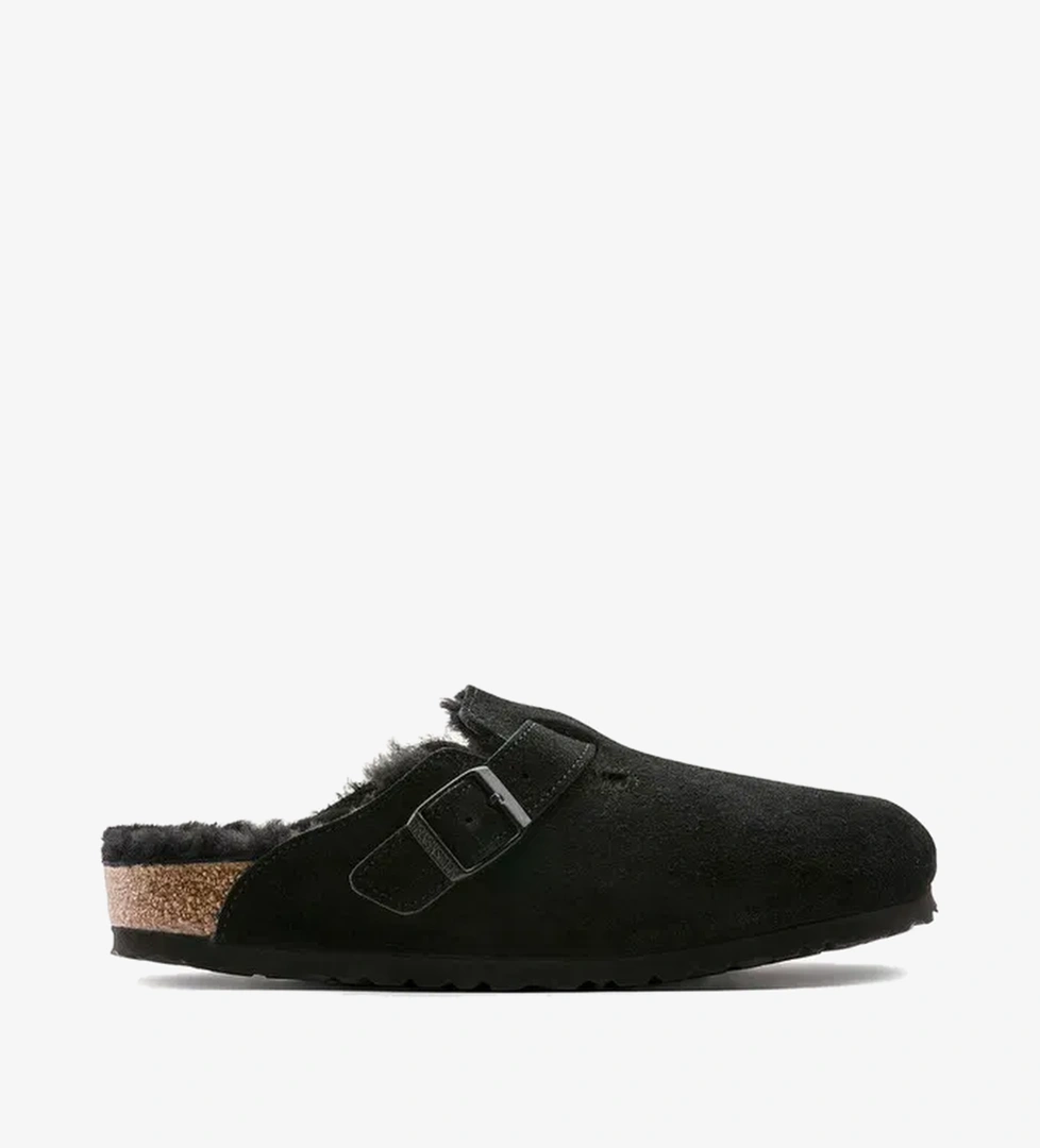 Birkenstock Boston Fell VI Unisex Siyah Terlik