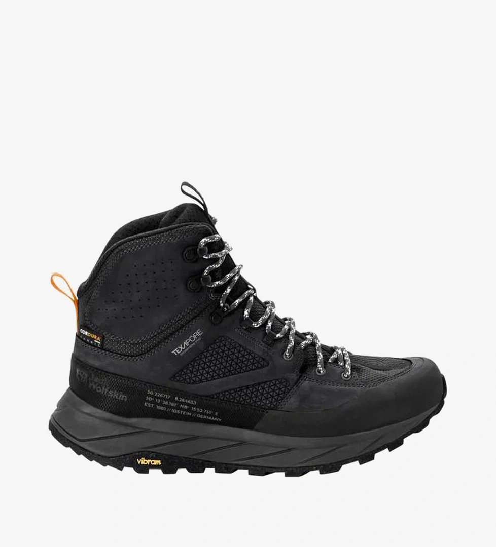 Jack Wolfskin Terraquest Texapore Mid Erkek Siyah Bot - Görsel 1