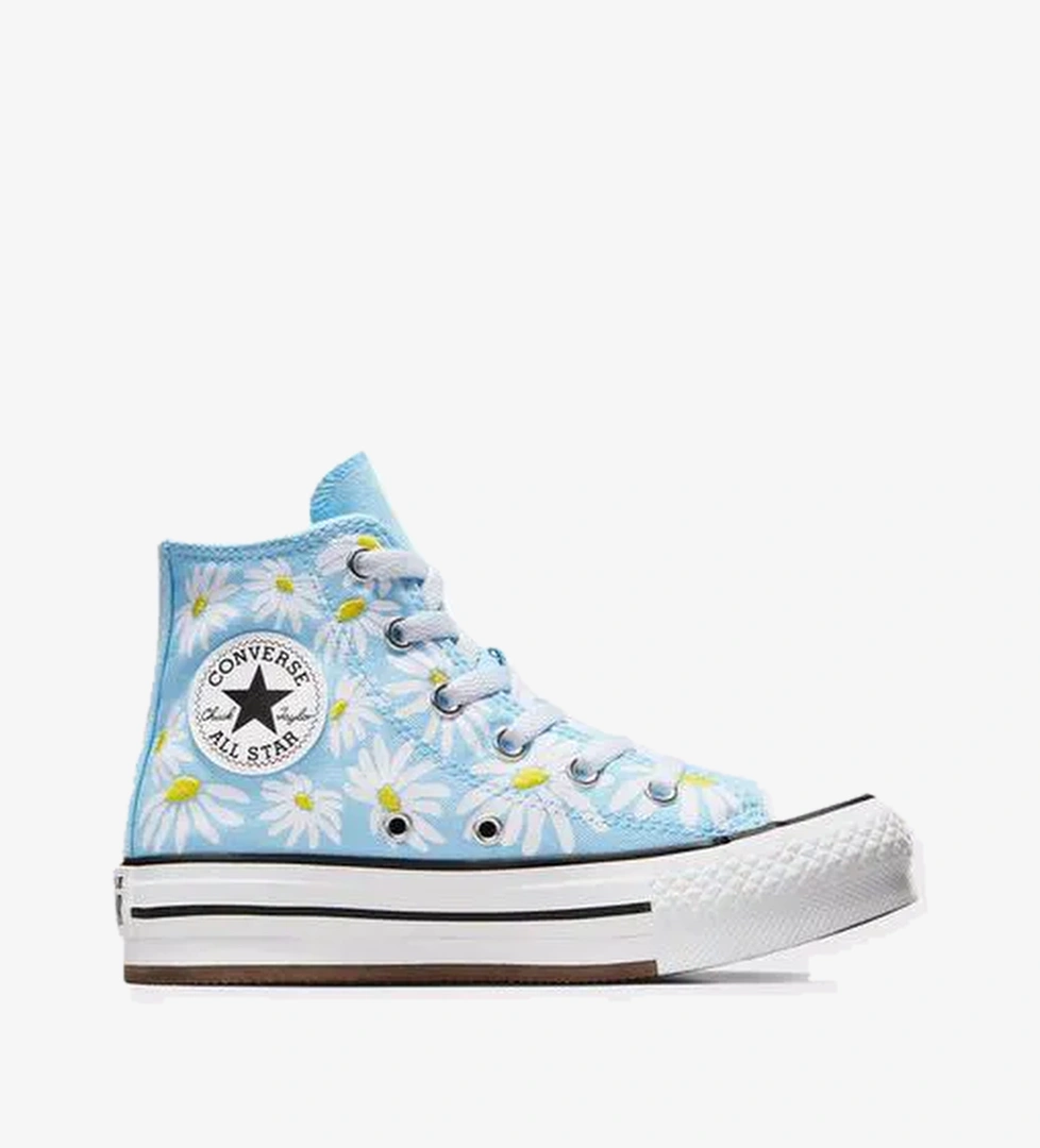 Converse Chuck Taylor All Star Lift Platform Floral Çocuk Mavi Sneaker - Görsel 1
