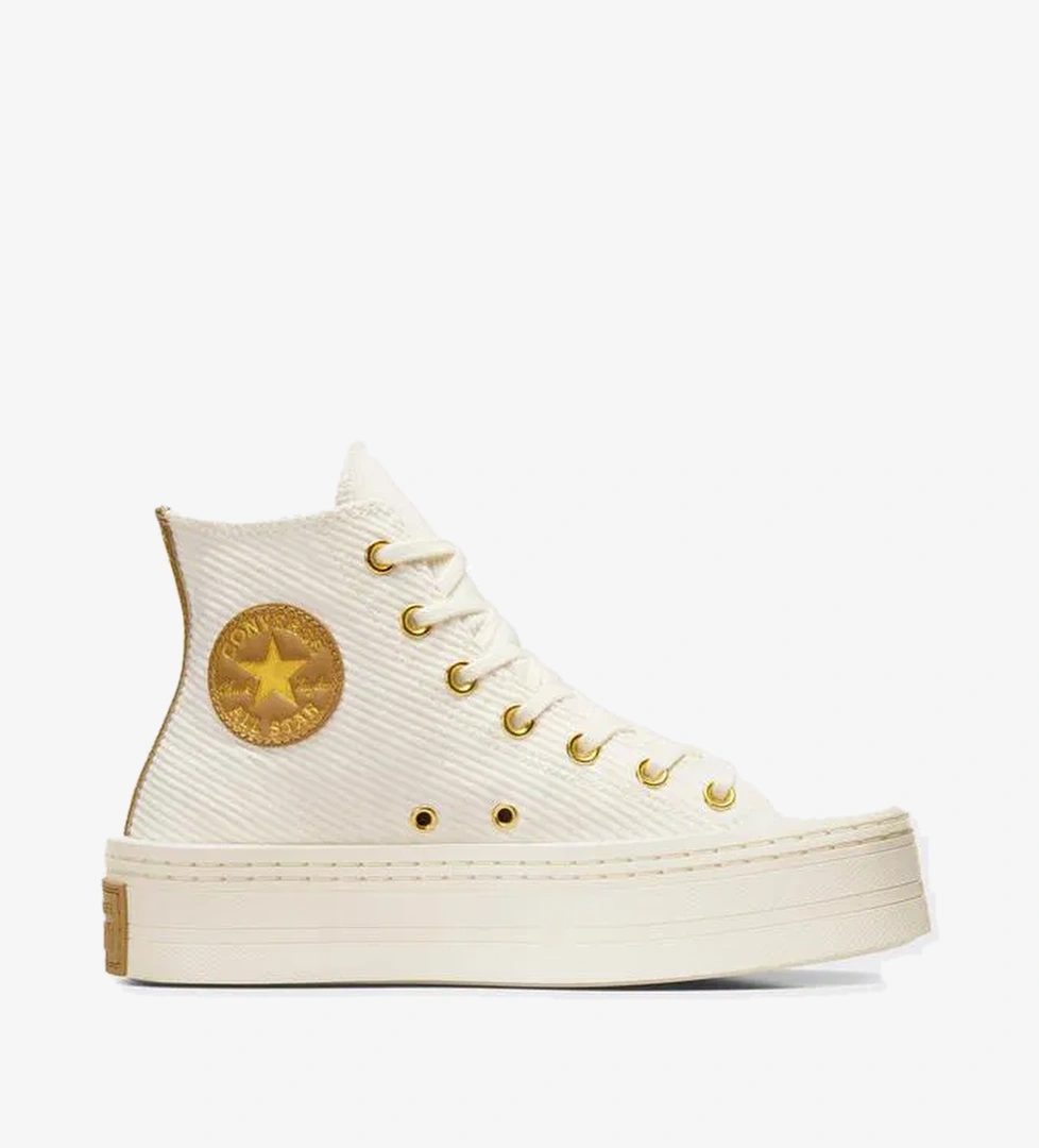 Converse Chuck Taylor All Star Modern Lift Platform Corduroy Kadın Krem Sneaker