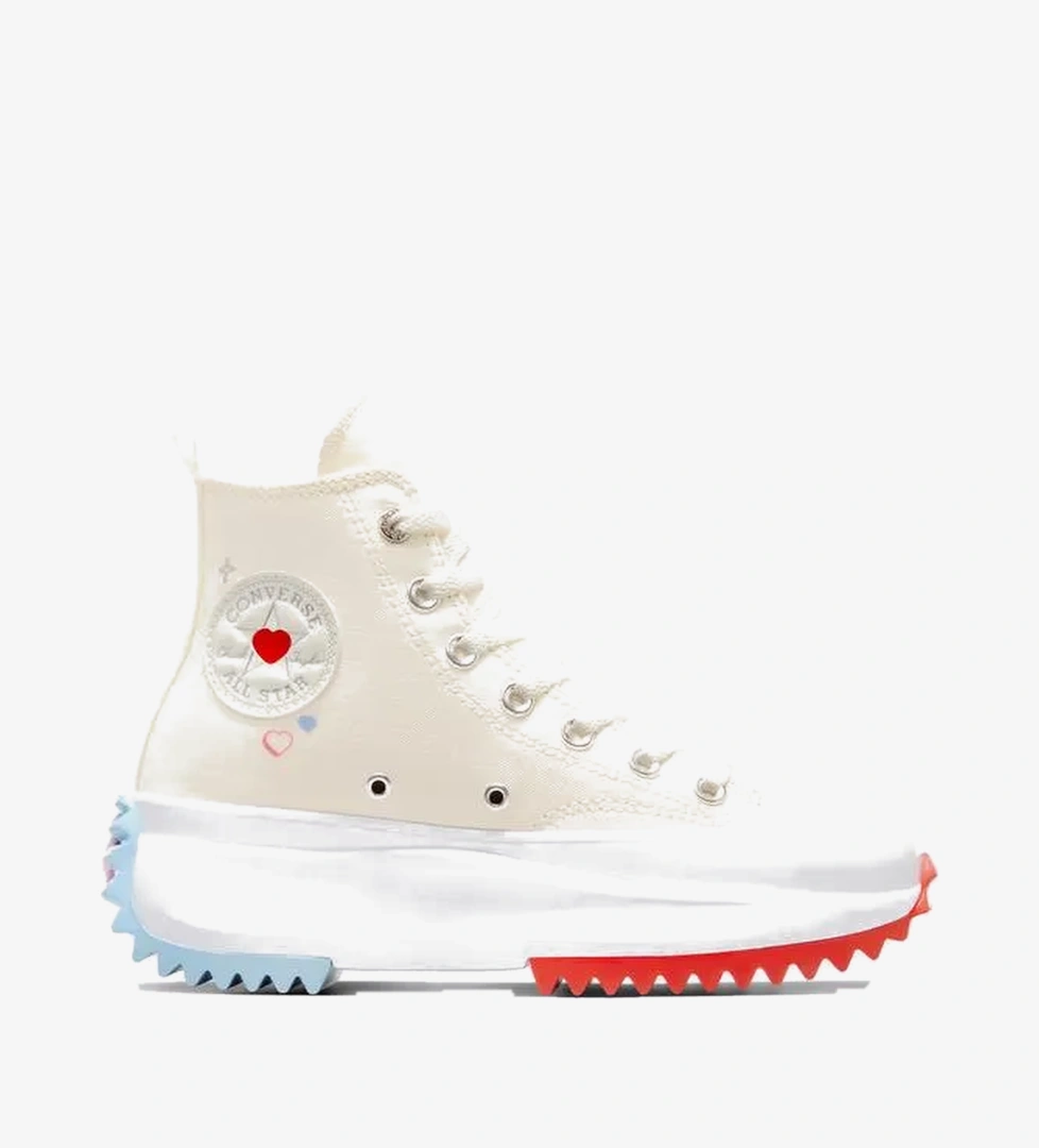 Converse Krem Converse Run Star Hike Platform Y2K Heart Unisex Sneaker