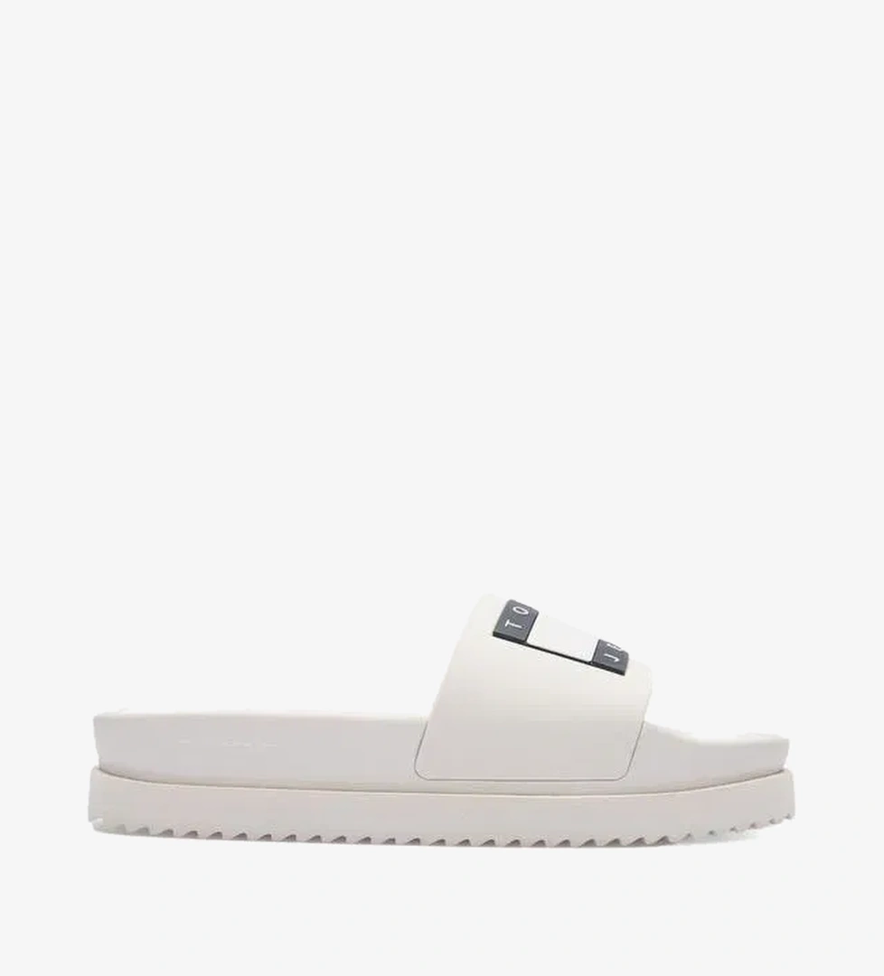 Tommy Jeans Elevated Flatform Slide Kadın Beyaz Terlik
