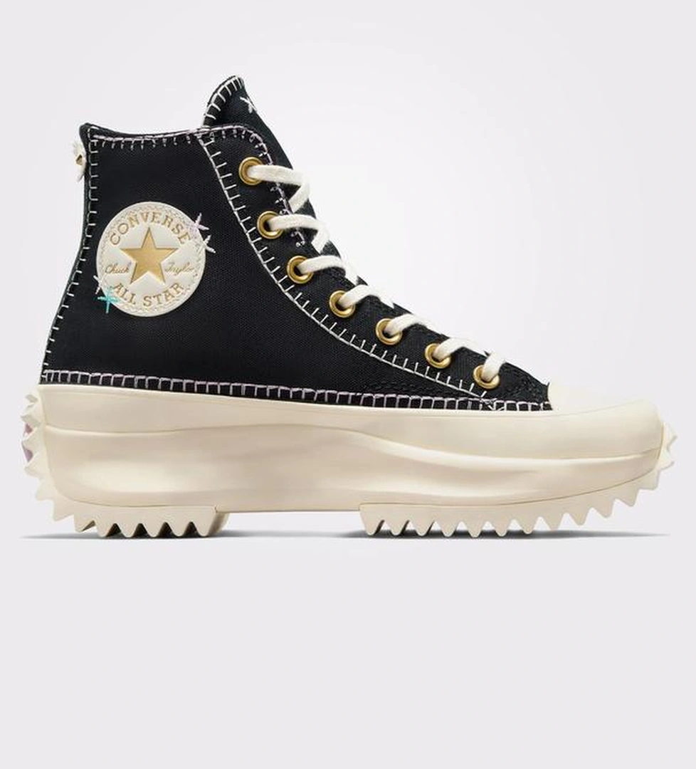 Converse Run Star Hike Unisex Siyah Platform Sneaker - Görsel 1