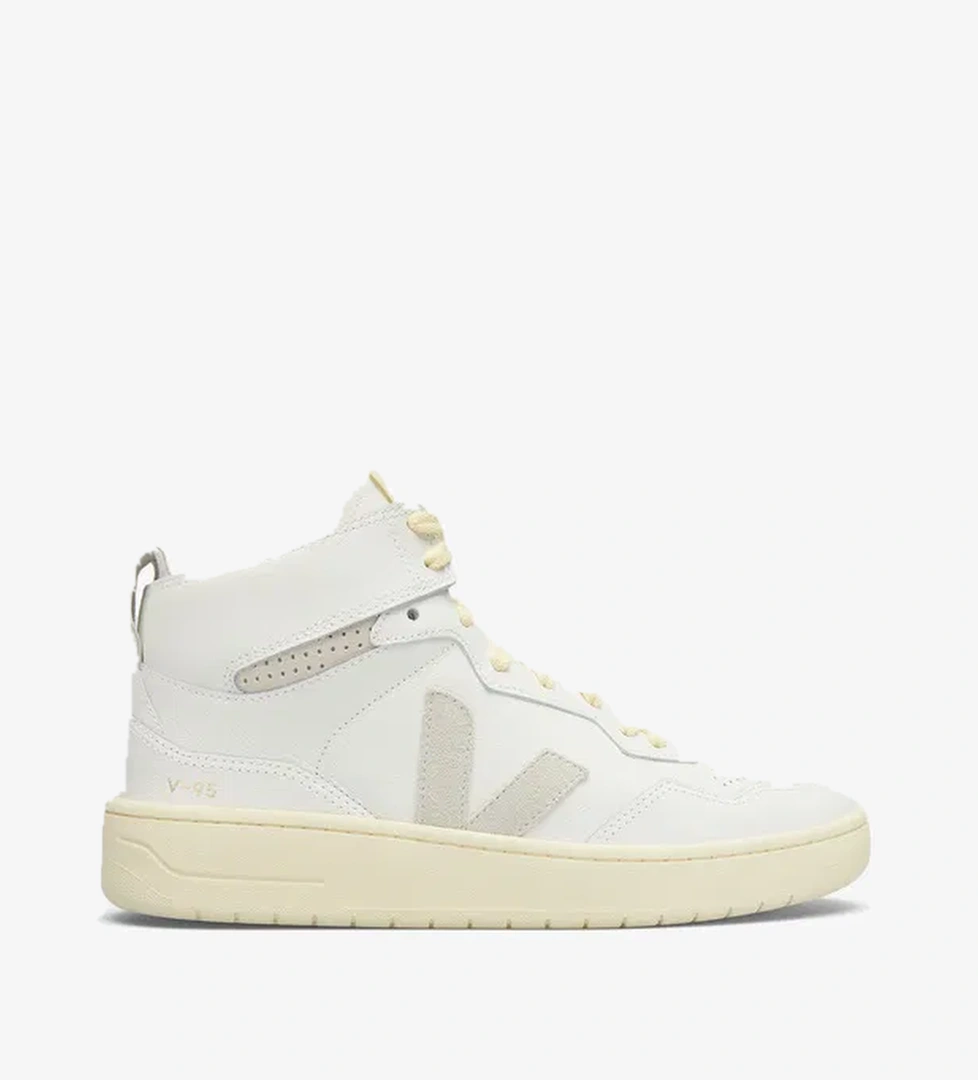 Veja V-95 O.T. Leather Erkek Beyaz Sneaker - Görsel 1