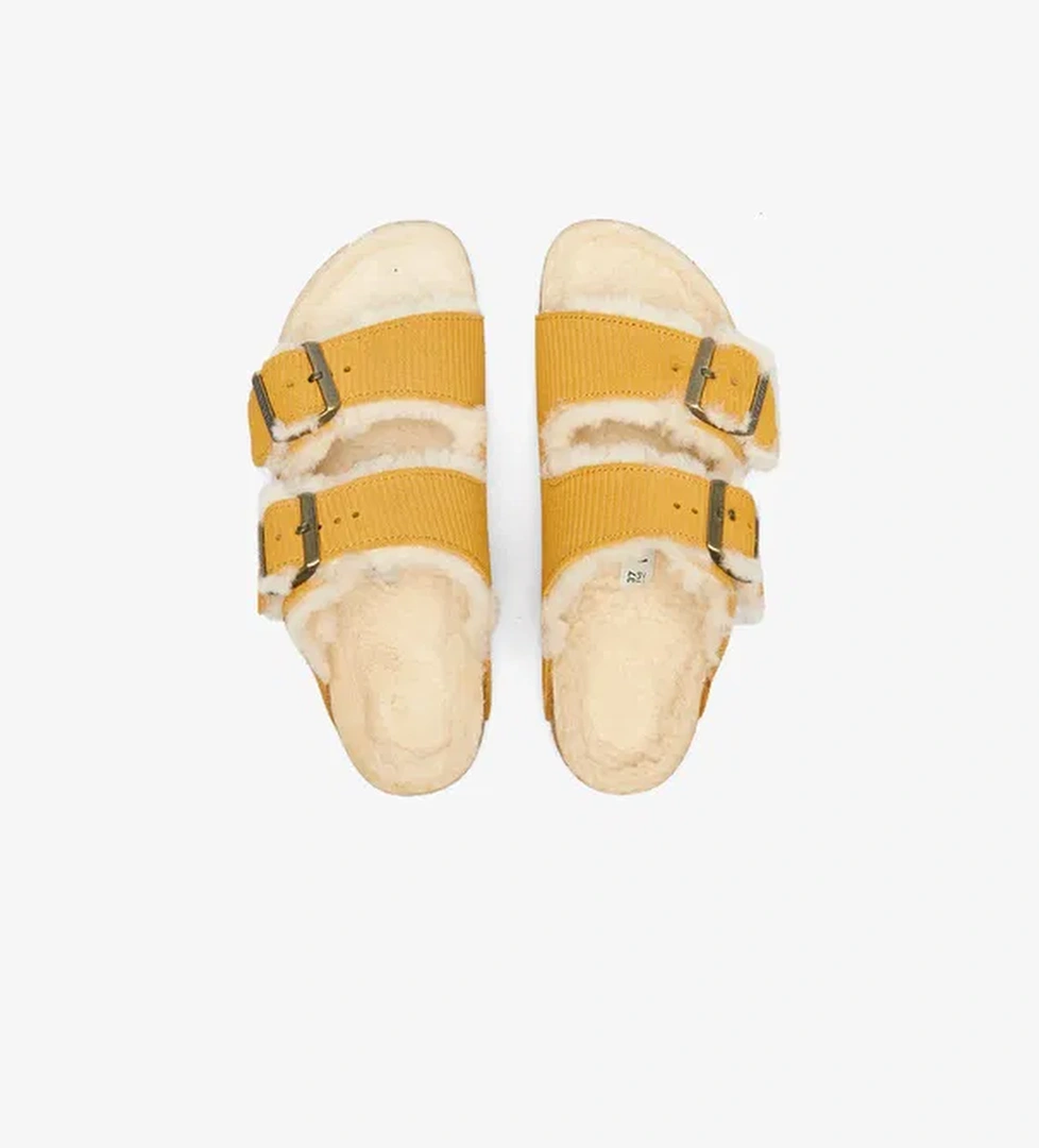 Birkenstock Arizona Teddy Vl Gepragt Laf Kadın Kahverengi Terlik - Görsel 1