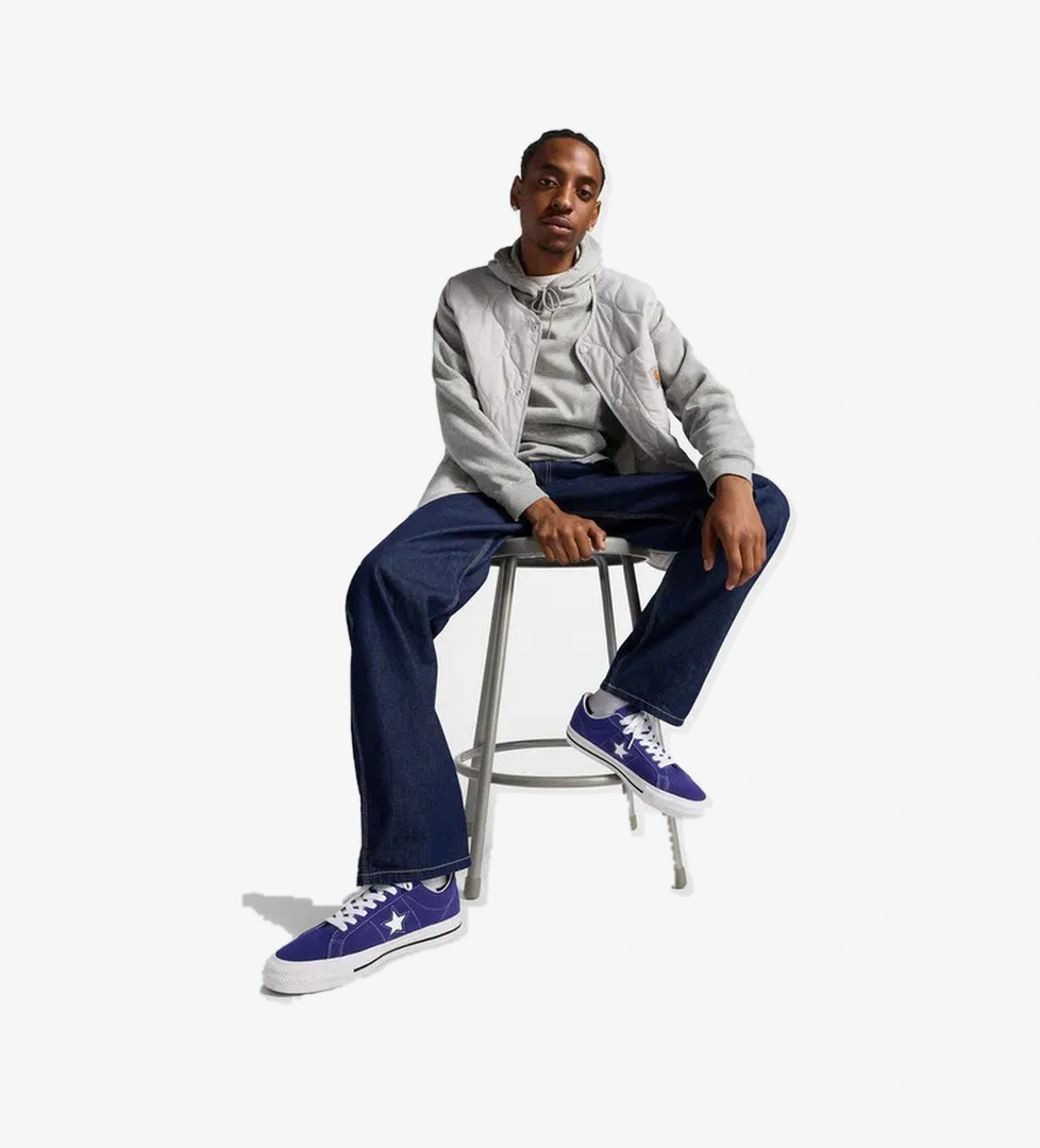 Converse One Star Pro Unisex Mor Süet Sneaker - Görsel 1