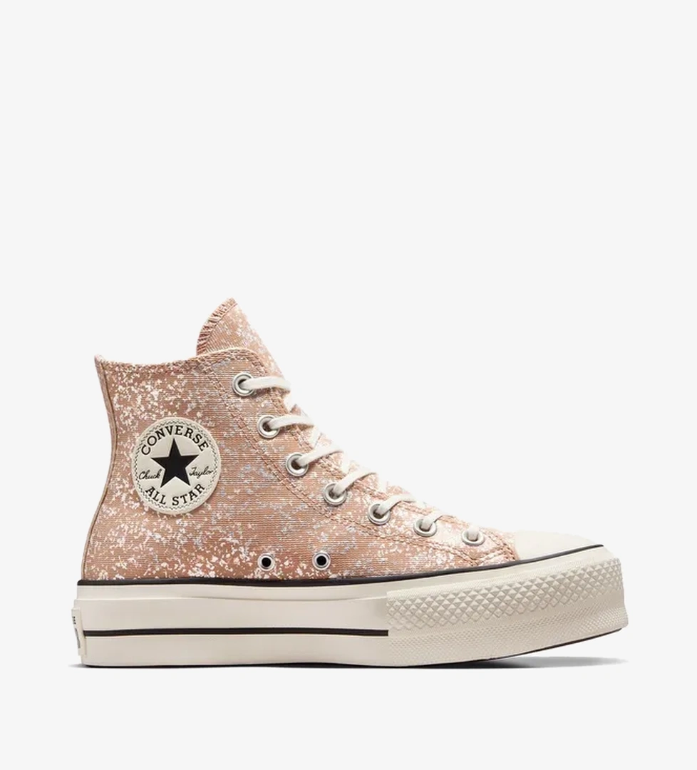 Converse Converse Chuck Taylor All Star Lift Kadın Glitter Unisex Turuncu Platform Sneaker model görseli