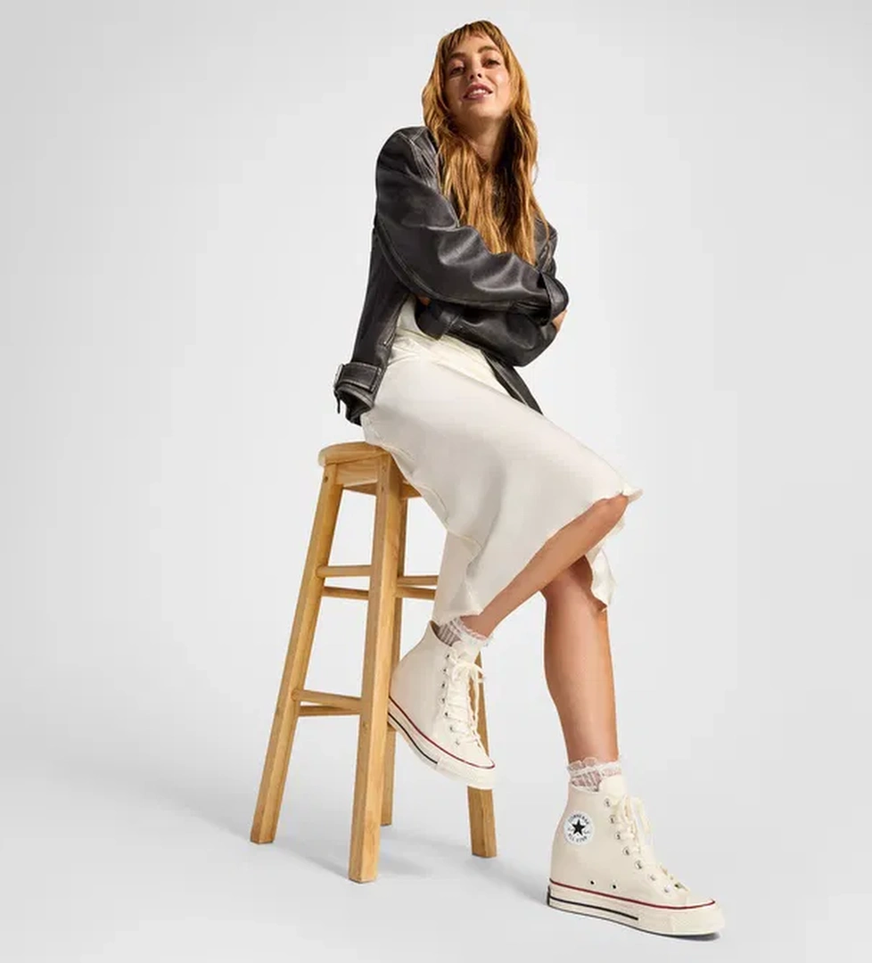 Converse Chuck 70 Wedge Unisex Krem Platform Sneaker