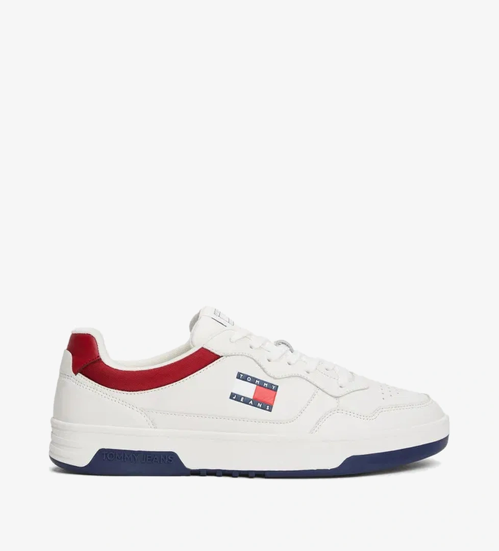 Tommy Hilfiger Jeans Cupsole Leather Erkek Beyaz Spor Ayakkabı