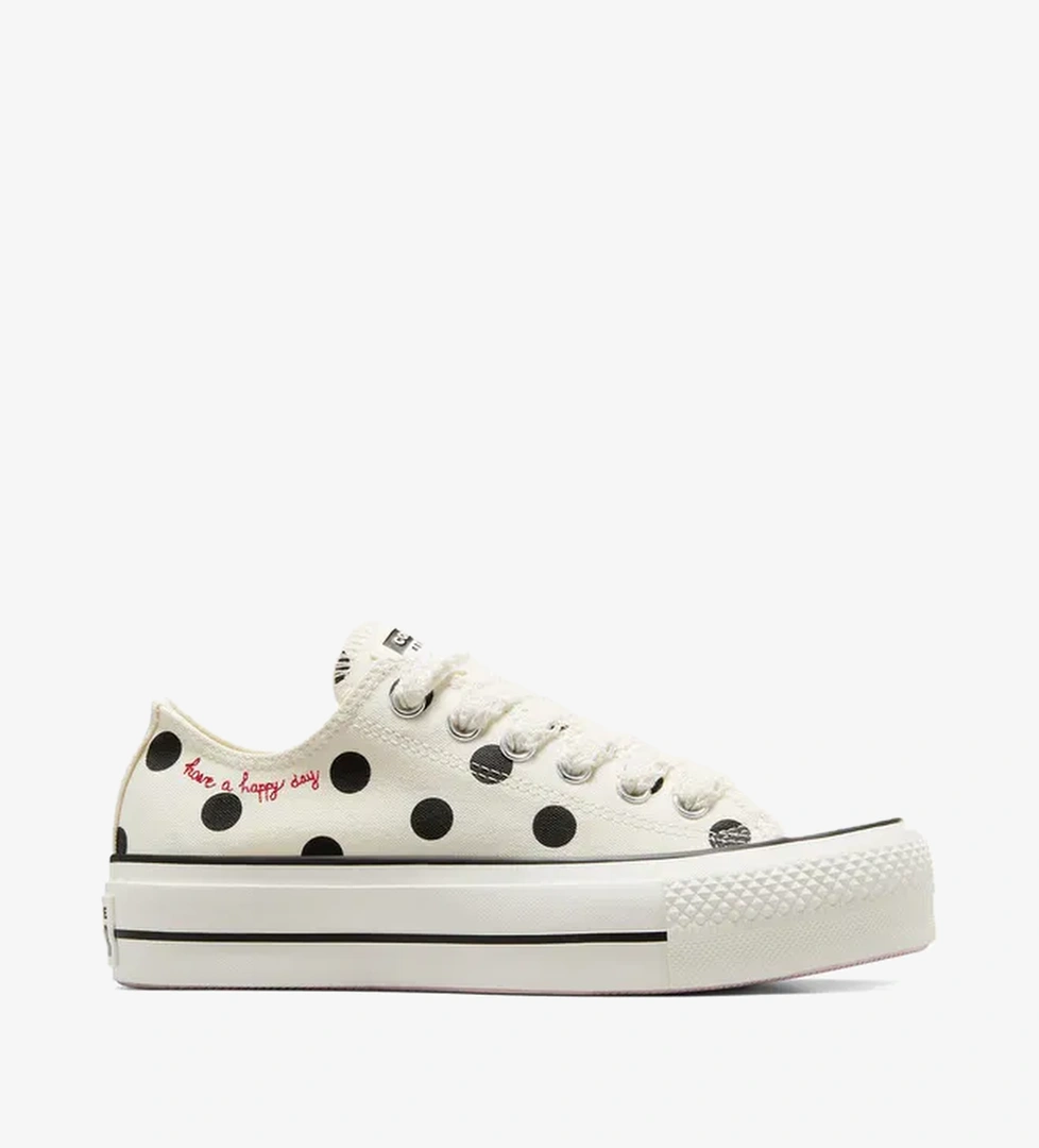 Converse Chuck Taylor All Star Lift Polka Dots Kadın Krem Platform Sneaker