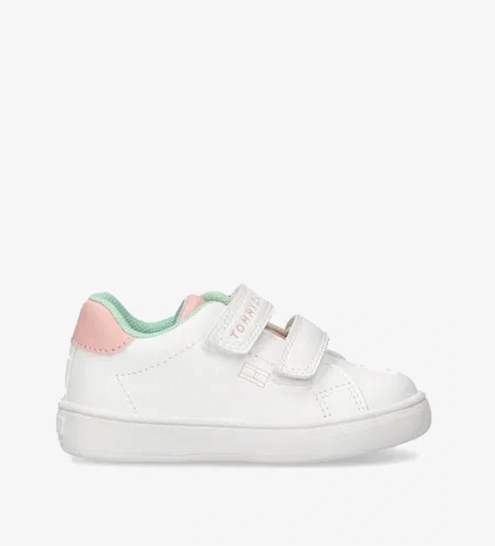 Tommy Hilfiger Flag and Hook Loop Bebek Beyaz Spor Ayakkabı