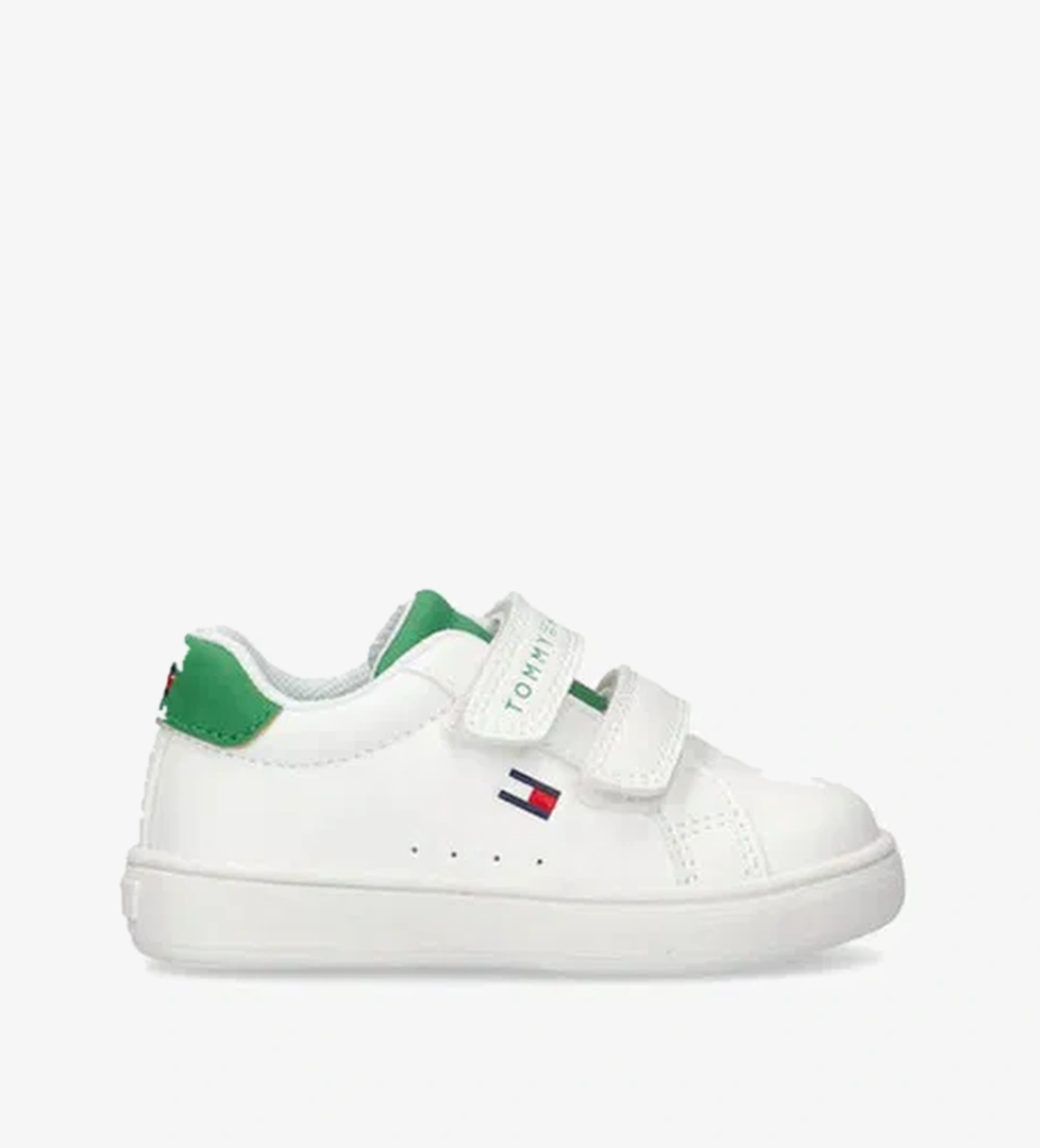 Tommy Hilfiger Flag Velcro Bebek Beyaz/Yeşil Spor Ayakkabı