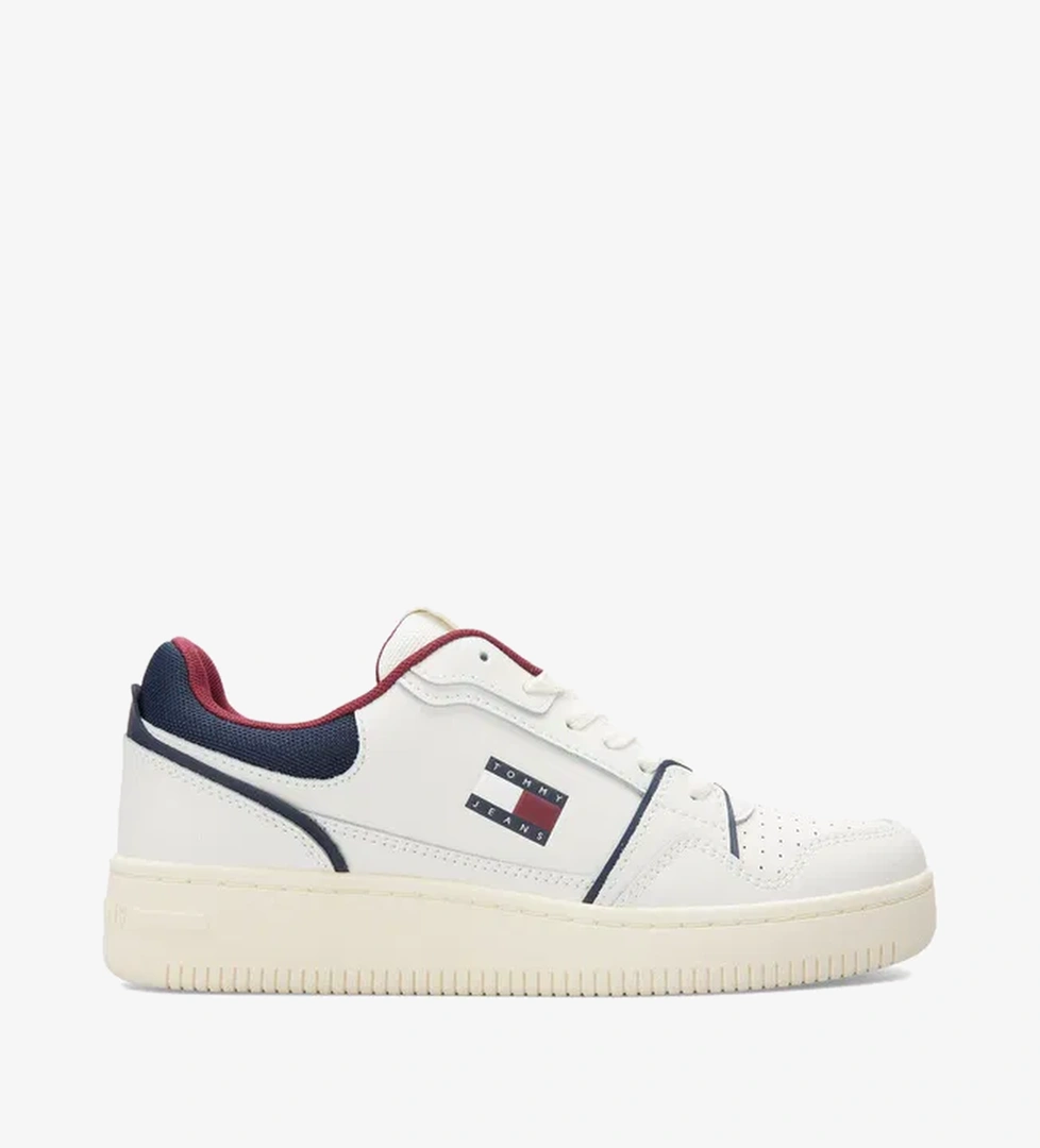 Tommy Hilfiger Fine Cleat Retro Basketball Erkek Beyaz Spor Ayakkabı - Görsel 1