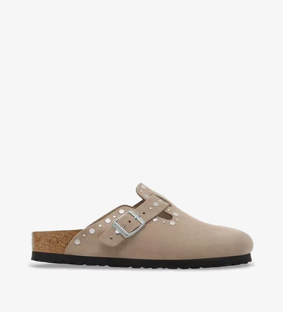 Birkenstock Birkenstock Boston Rivets Suede Kadın Gri Terlik model görseli