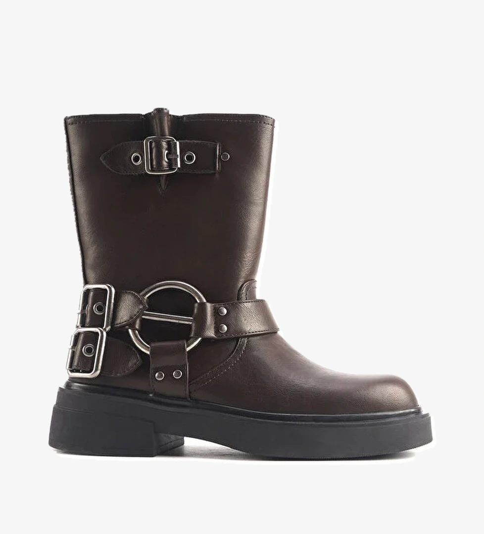 CAPPA 4PR Kahverengi Kadın Biker Bot - Görsel 1