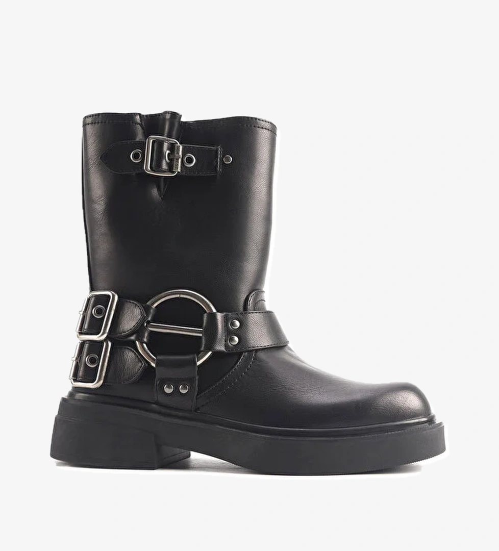 CAPPA 4PR Siyah Kadın Biker Bot - Görsel 1