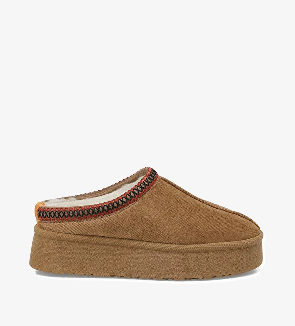 24K-1033 4PR Taba Kadın Terlik - Görsel 1