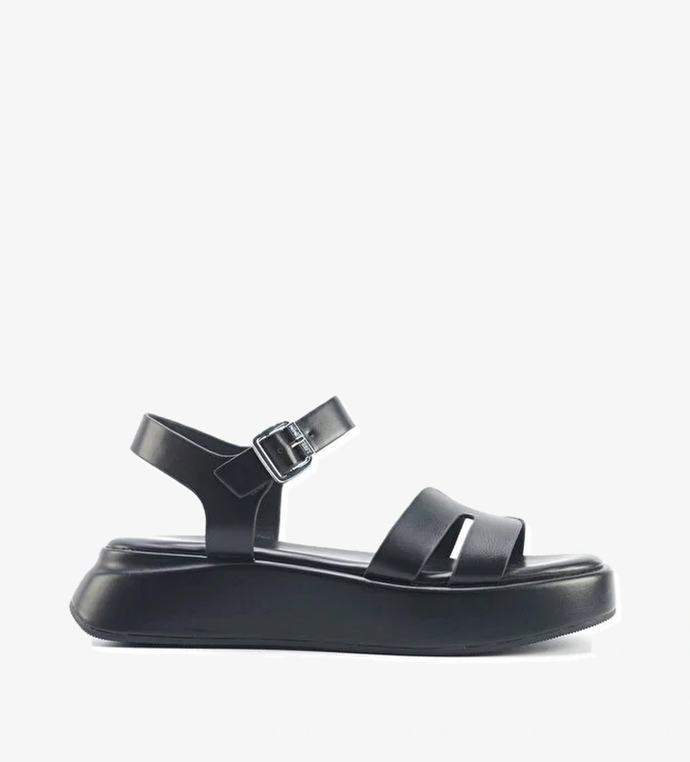 VELART 5FX Siyah Kadın Kalın Taban Sandalet - Görsel 1