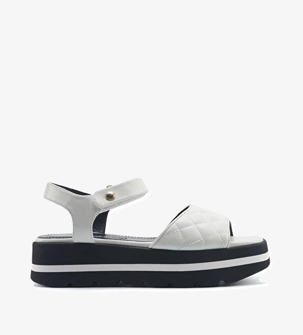 ORKESSA 5FX Beyaz Kadın Düz Sandalet - Görsel 1