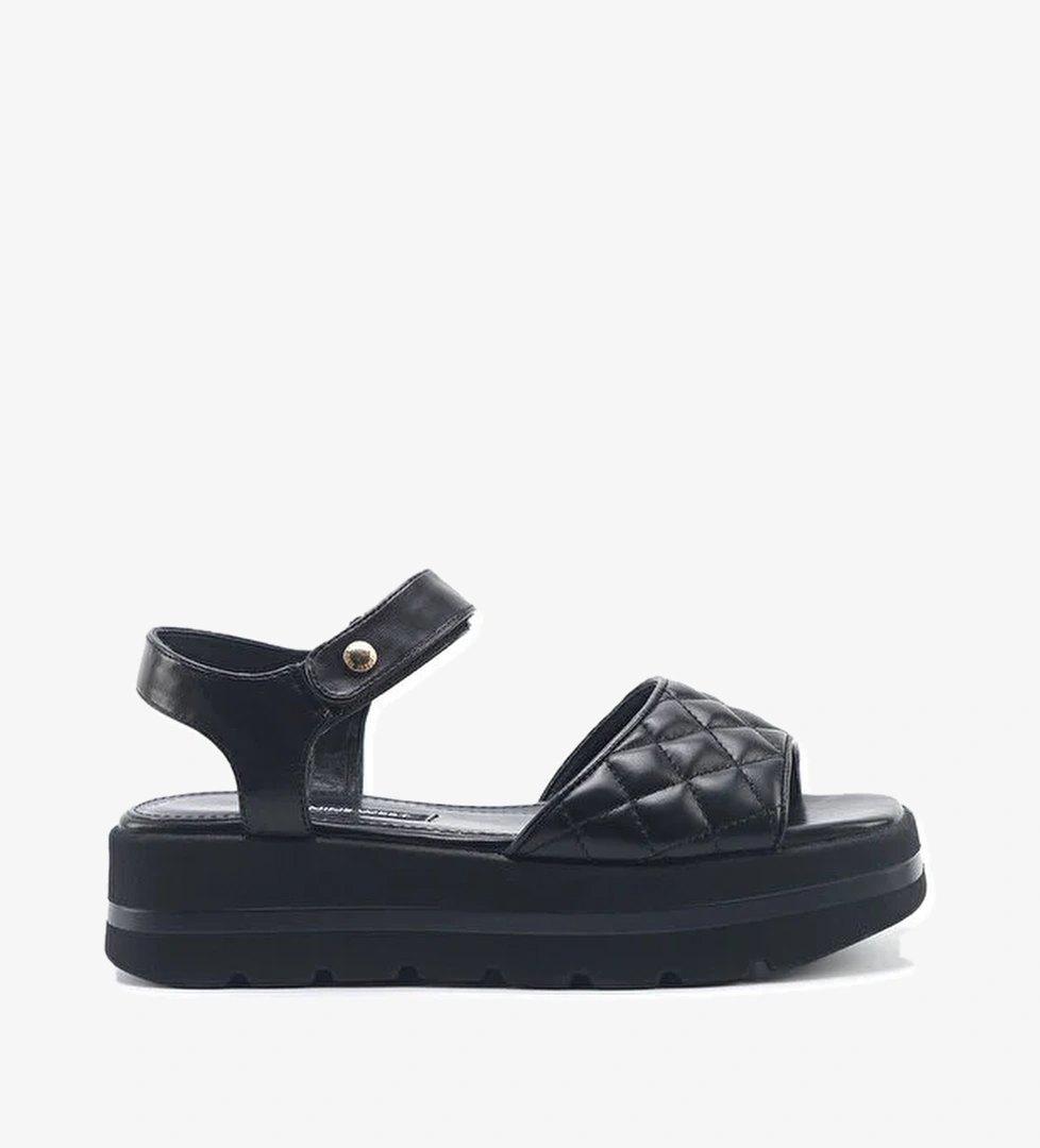 ORKESSA 5FX Siyah Kadın Düz Sandalet - Görsel 1