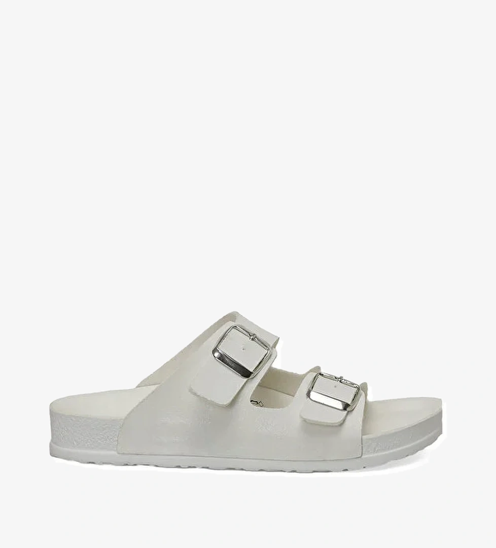 JEWRY 5FX Beyaz Kadın Terlik - Görsel 1